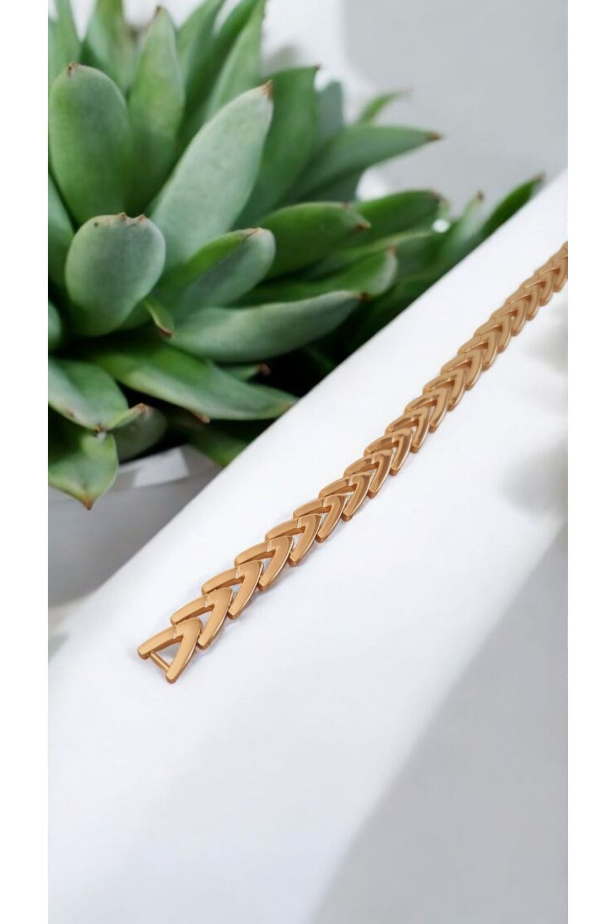 İNİTİUM Premium Çelik Balık Sırtı Model Rose Gold Bileklik