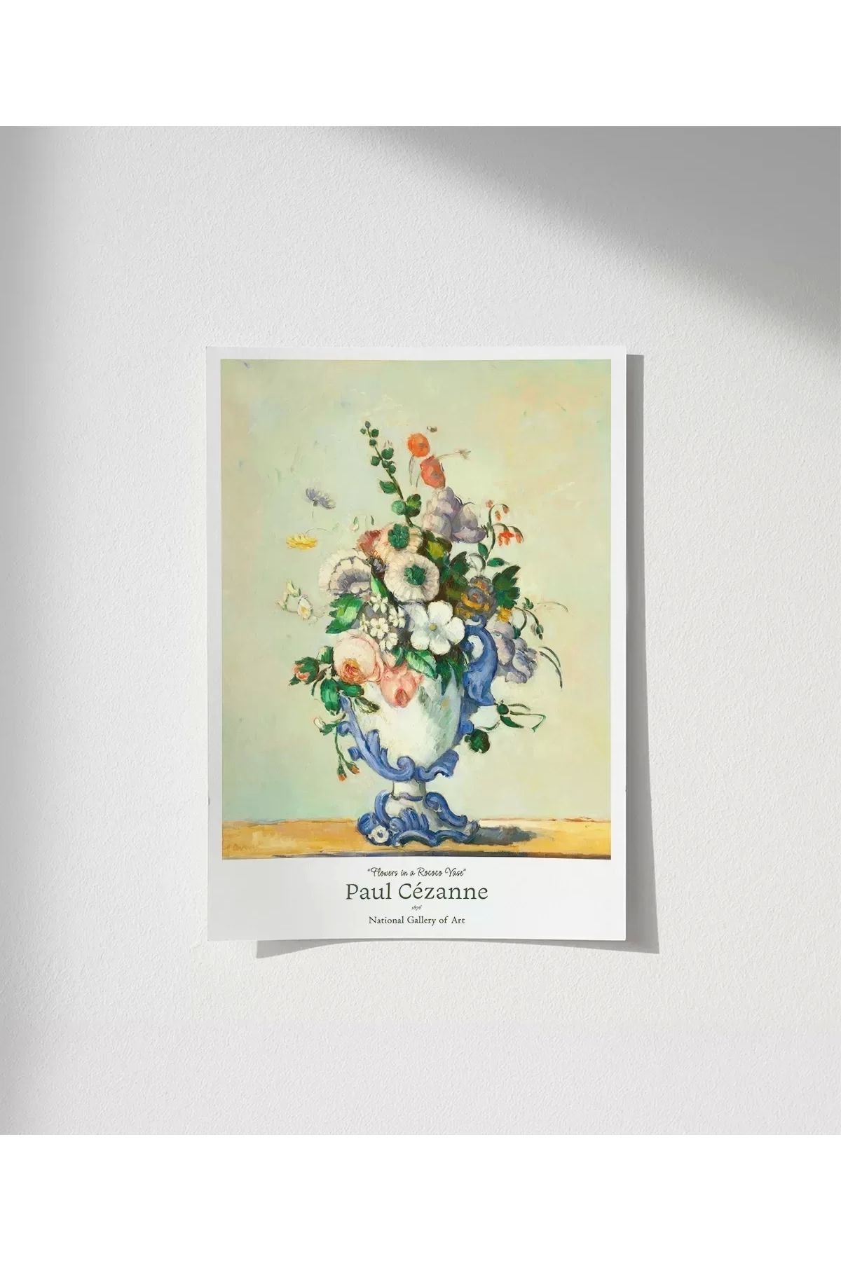 VOGLOO Çerçevesiz Poster Paul Cézanne Rokoko Vazoda Çiçekler 2
