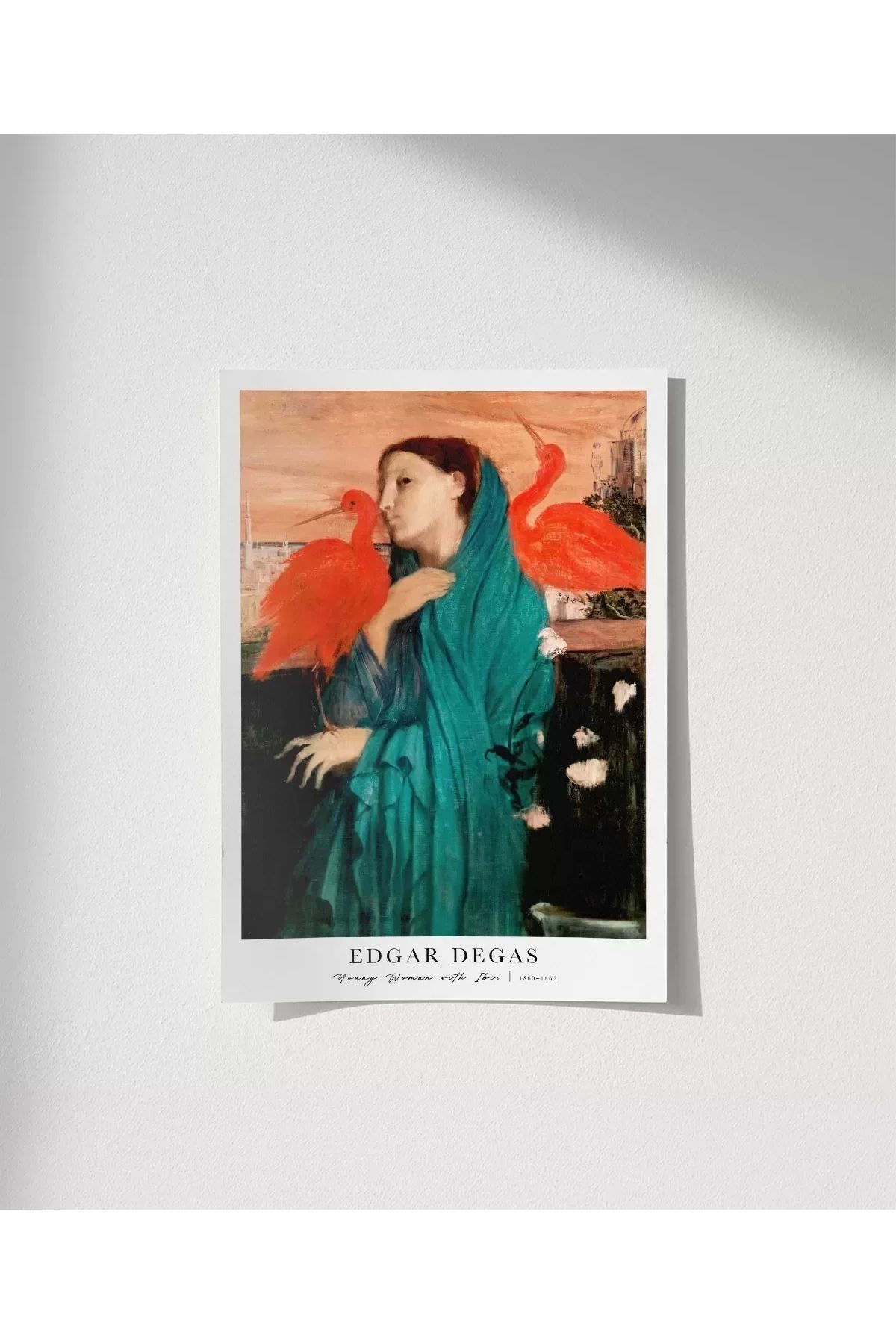 VOGLOO Çerçevesiz Poster Edgar Degas Ibis İle Genç Kadın