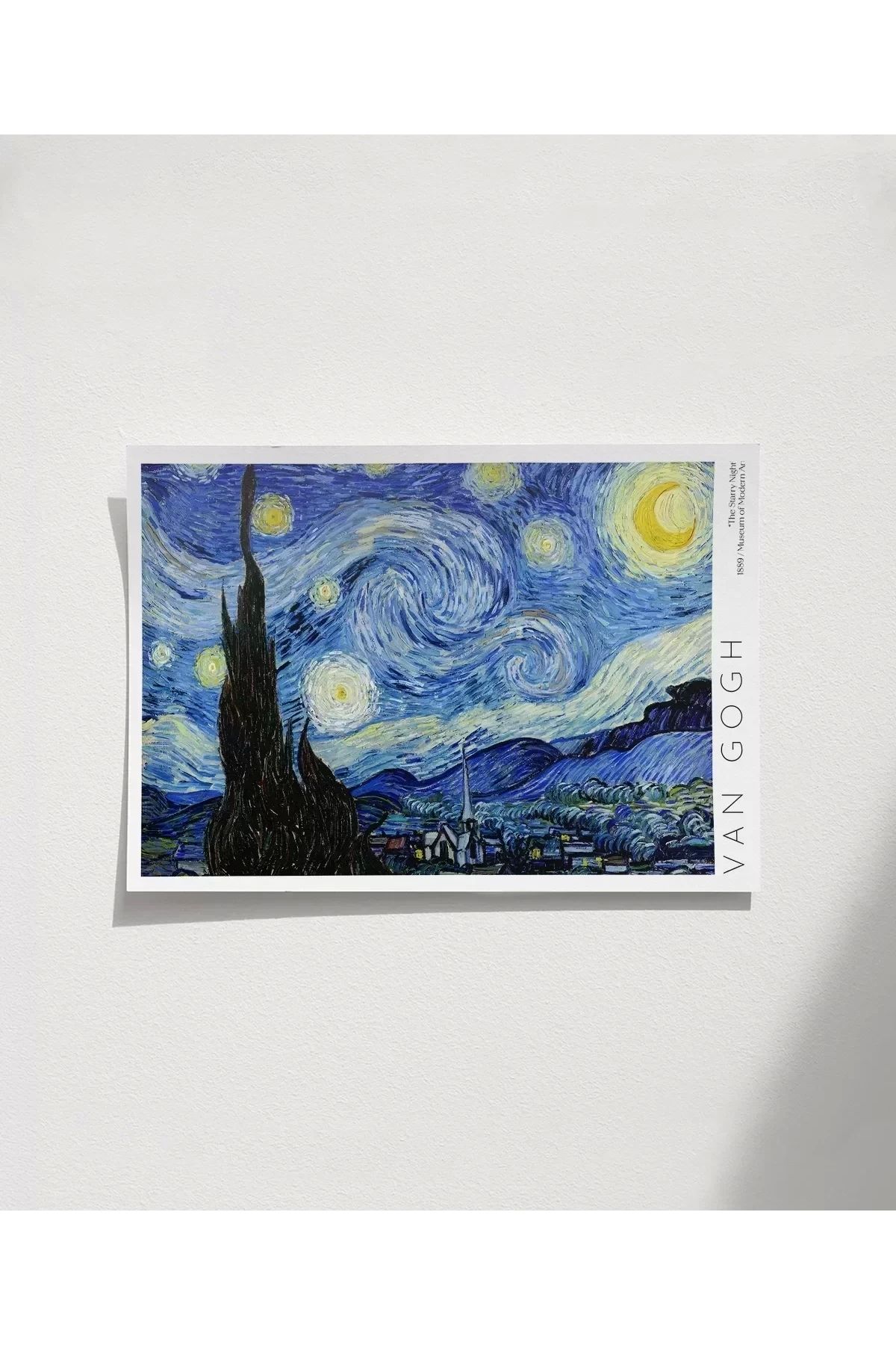 VOGLOO Çerçevesiz Poster Vincent Van Gogh Yıldızlı Geceler