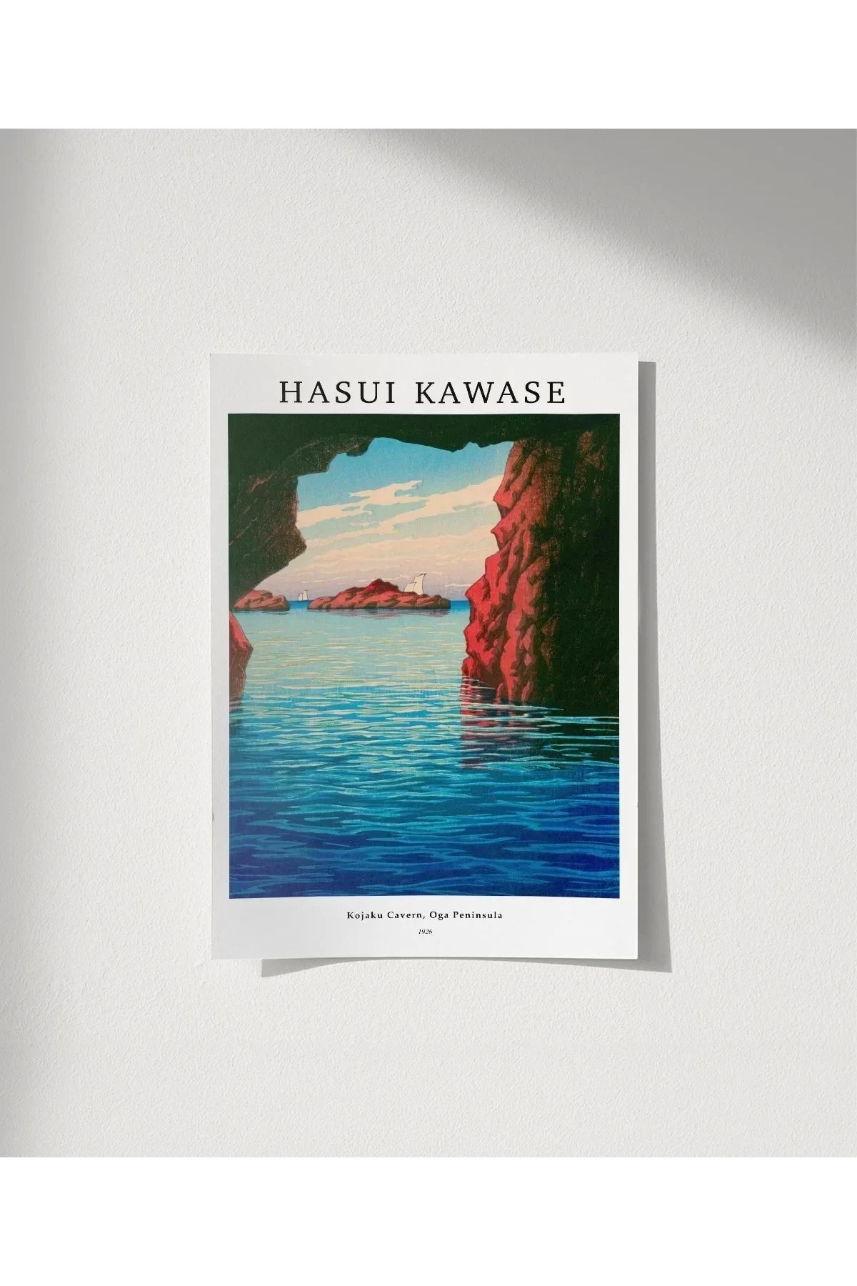 VOGLOO Çerçevesiz Poster Hasui Kawase Kojaku Mağarası Oga Yarımadası