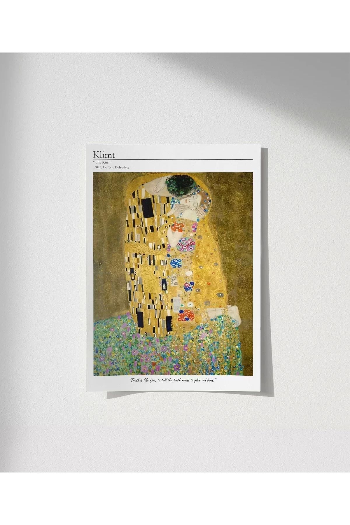 VOGLOO Çerçevesiz Poster Gustav Klimt Öpücük 1