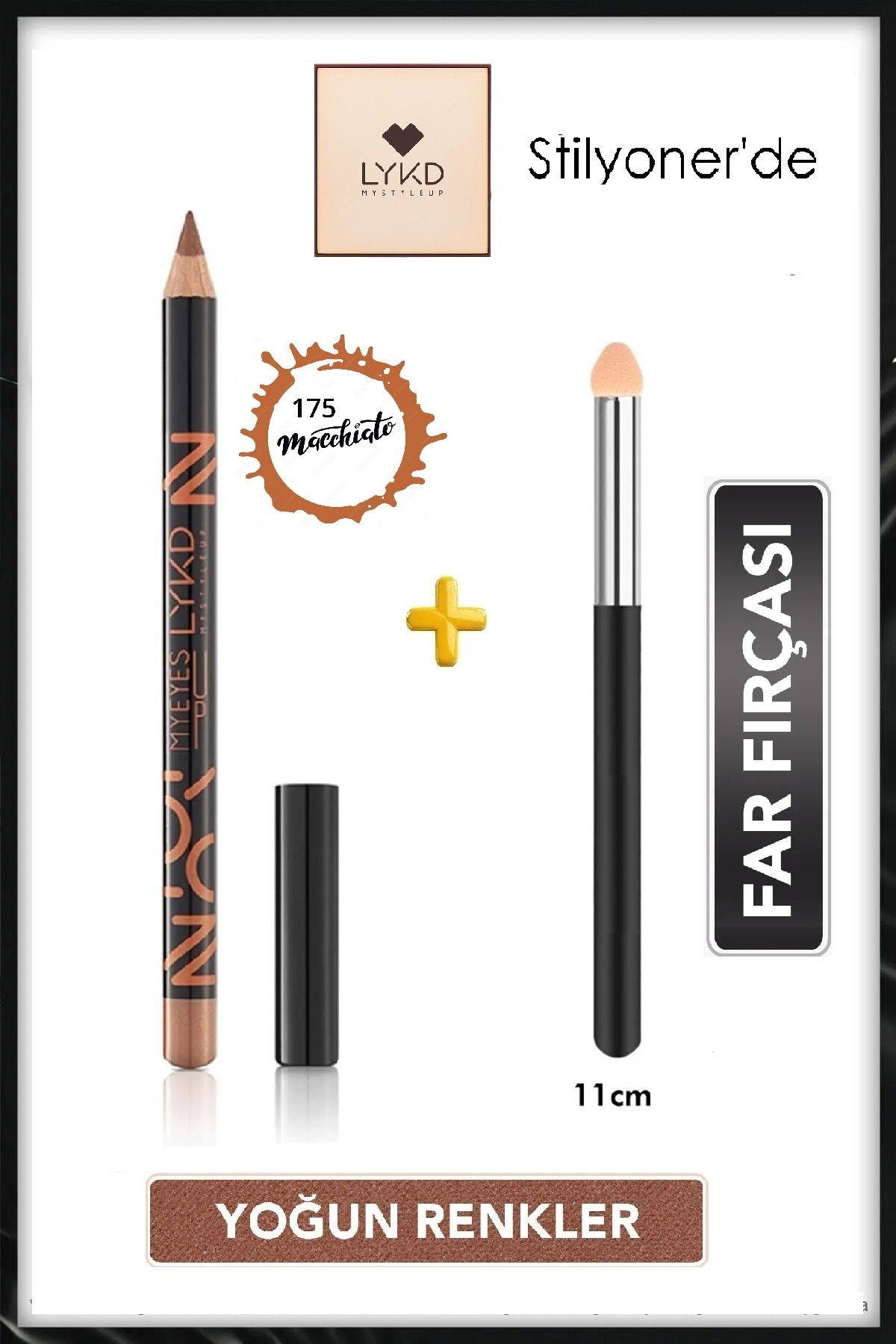 lykd Göz Kalemi 175 Macchiato + Far Fırçası Mini Avantajlı 2'li Set