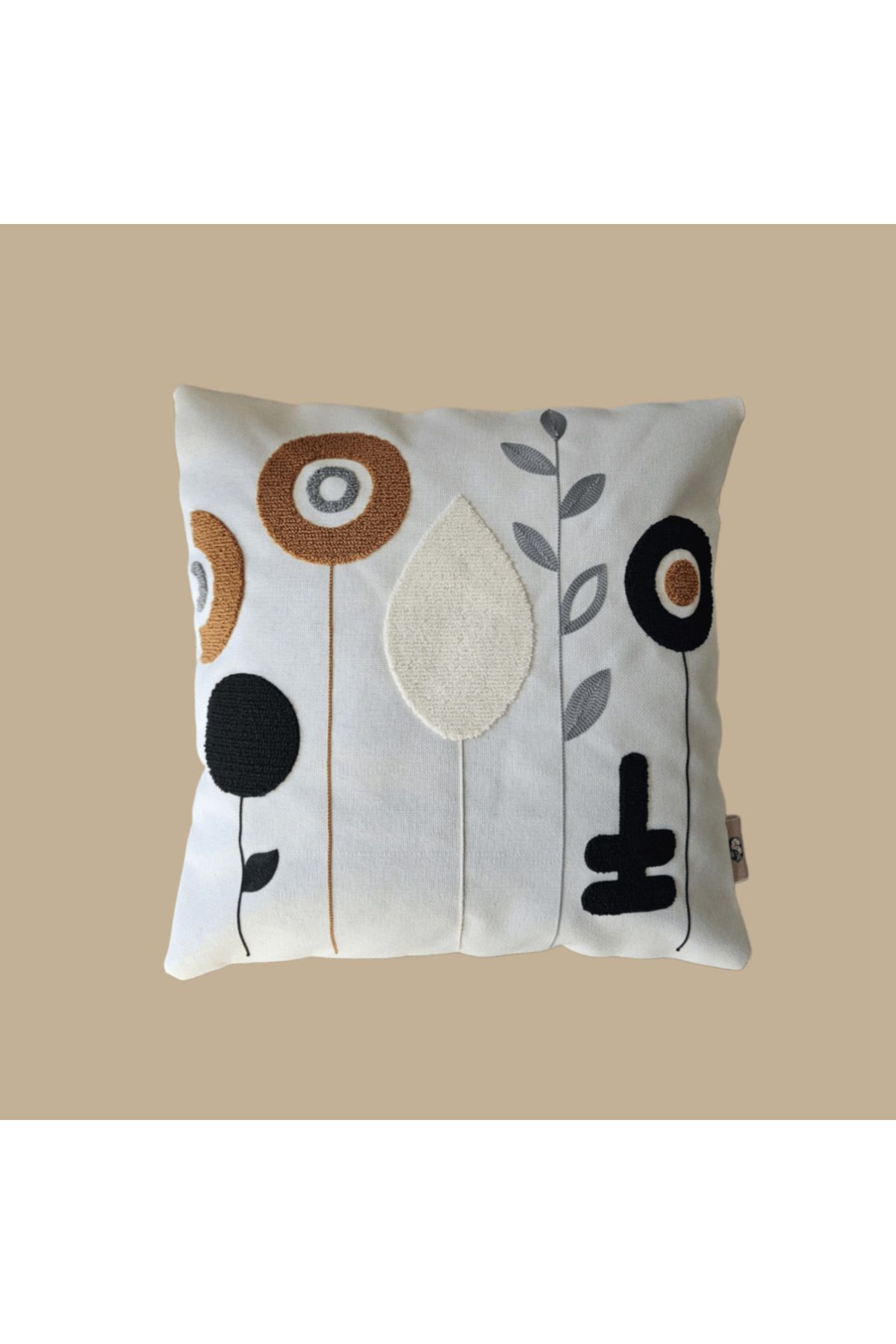 Comfy Sloth Halka Çiçek Nakışlı Punch Kırlent Kılıfı - ORENDA