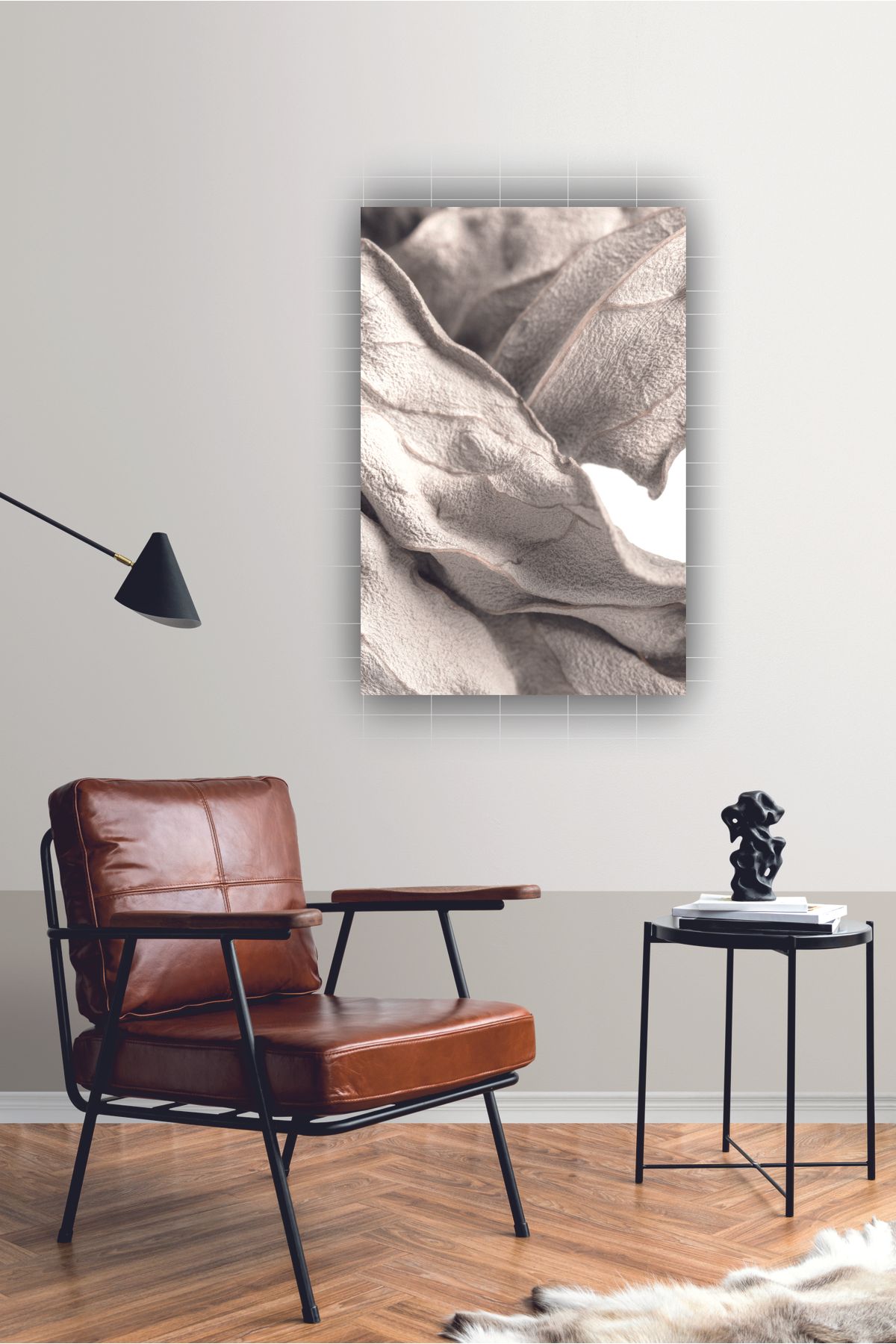 FUBE HOME Minimal Organik Doku Temalı Modern Kanvas Tablo - Soft Bej Tonları
