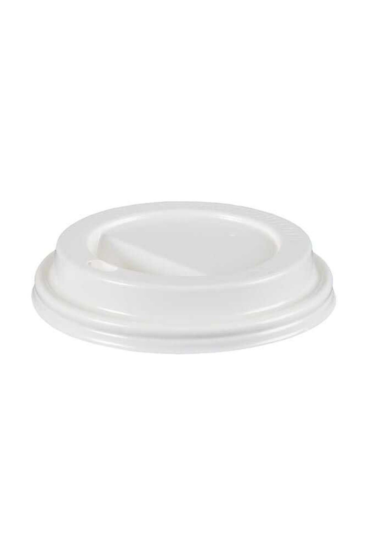Arnes 8-9 oz Plastik Sıcak İçecek Kapağı Beyaz - 100 adet