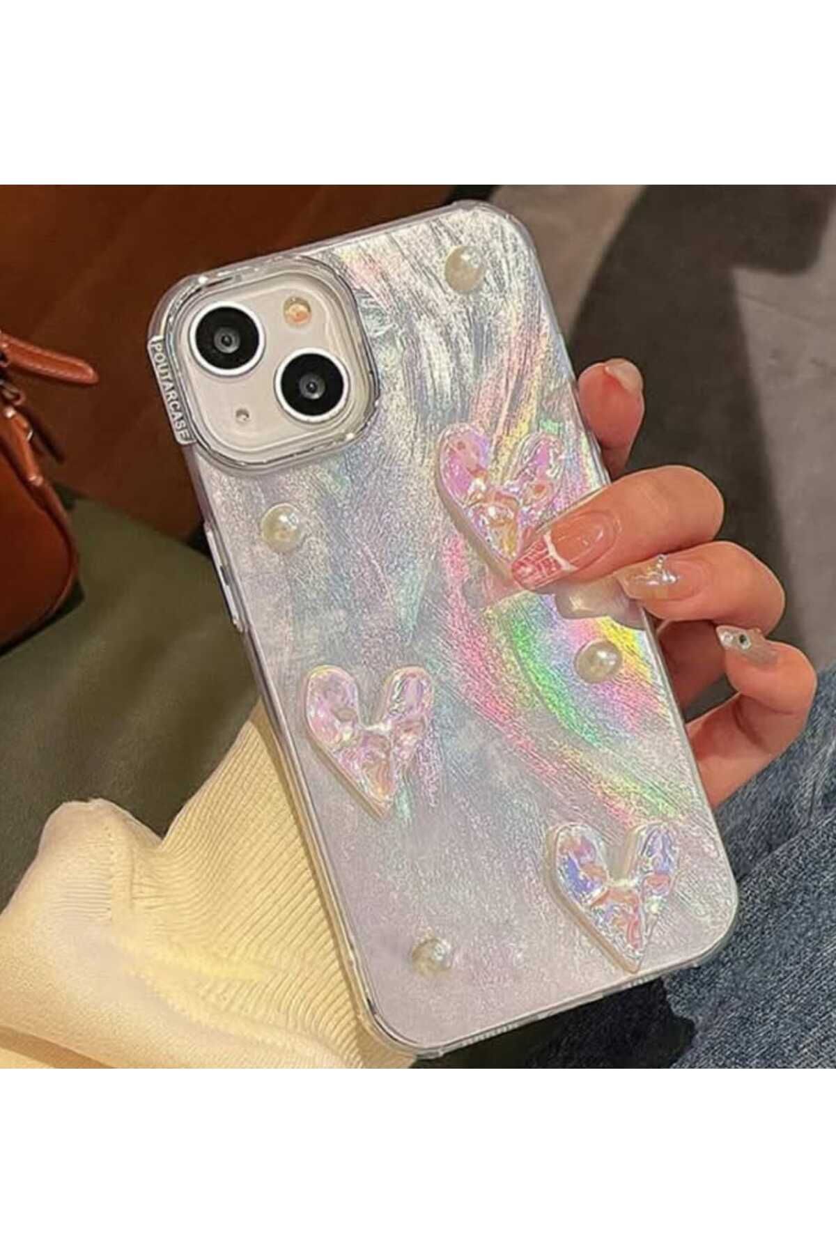 shop İphone 11 Uyumlu Kalp Figürlü Fosforlu Telefon Kılıfı