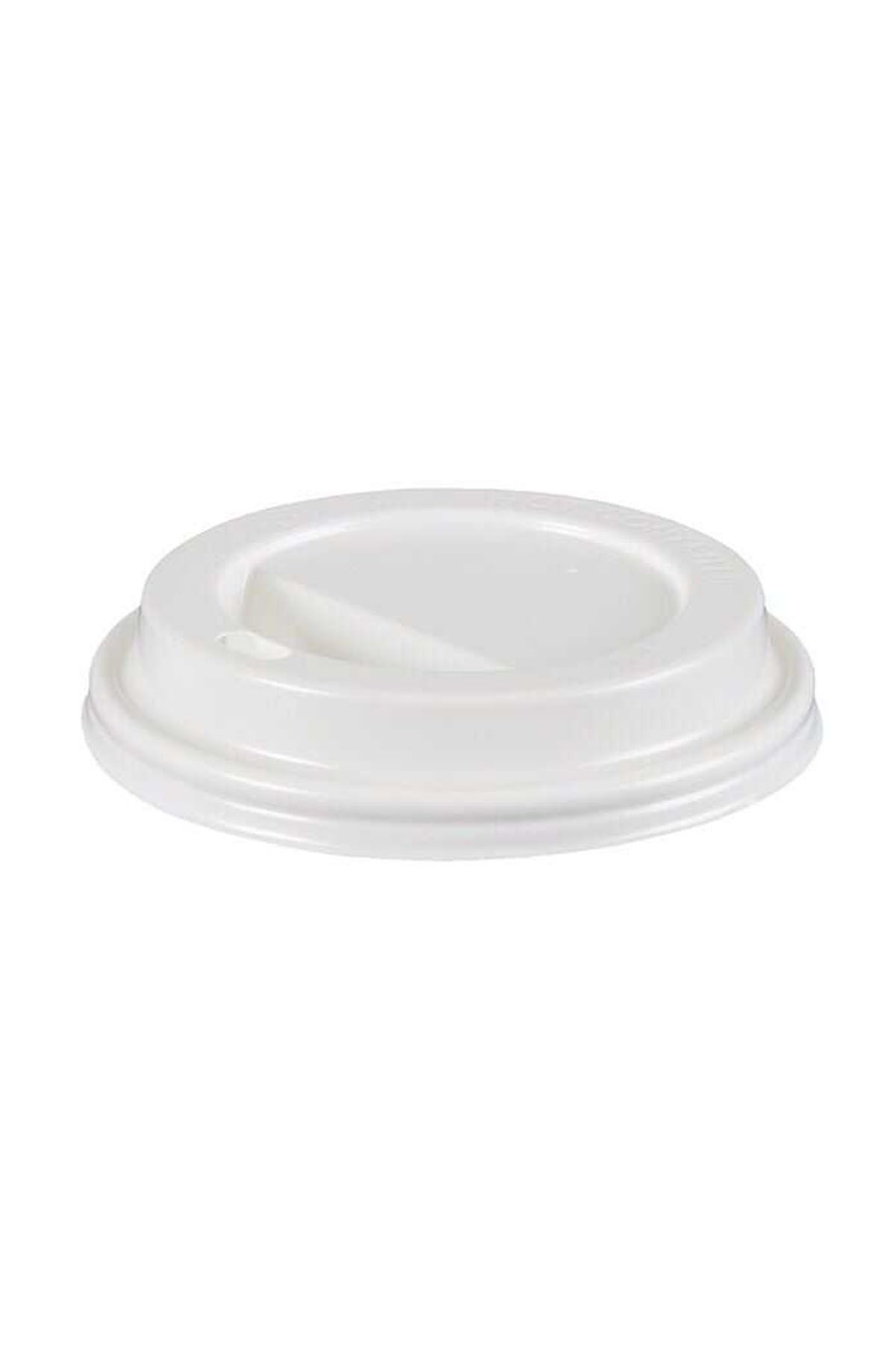 VEMPİ 14-16 oz Plastik Sıcak içecek Kapağı Beyaz - 100 adet
