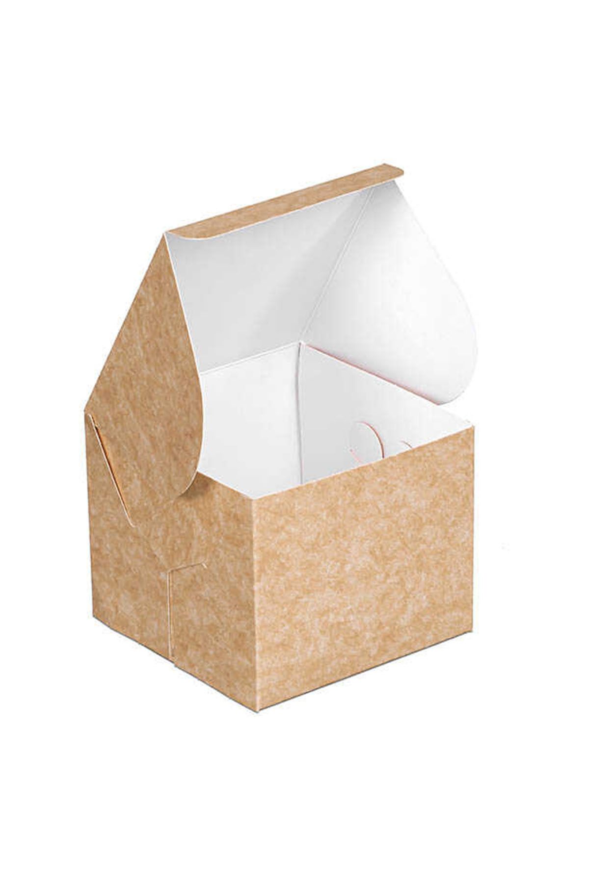 Damla Cup Kraft Karton Turta Kutusu 12x12x10 cm - 100 adet