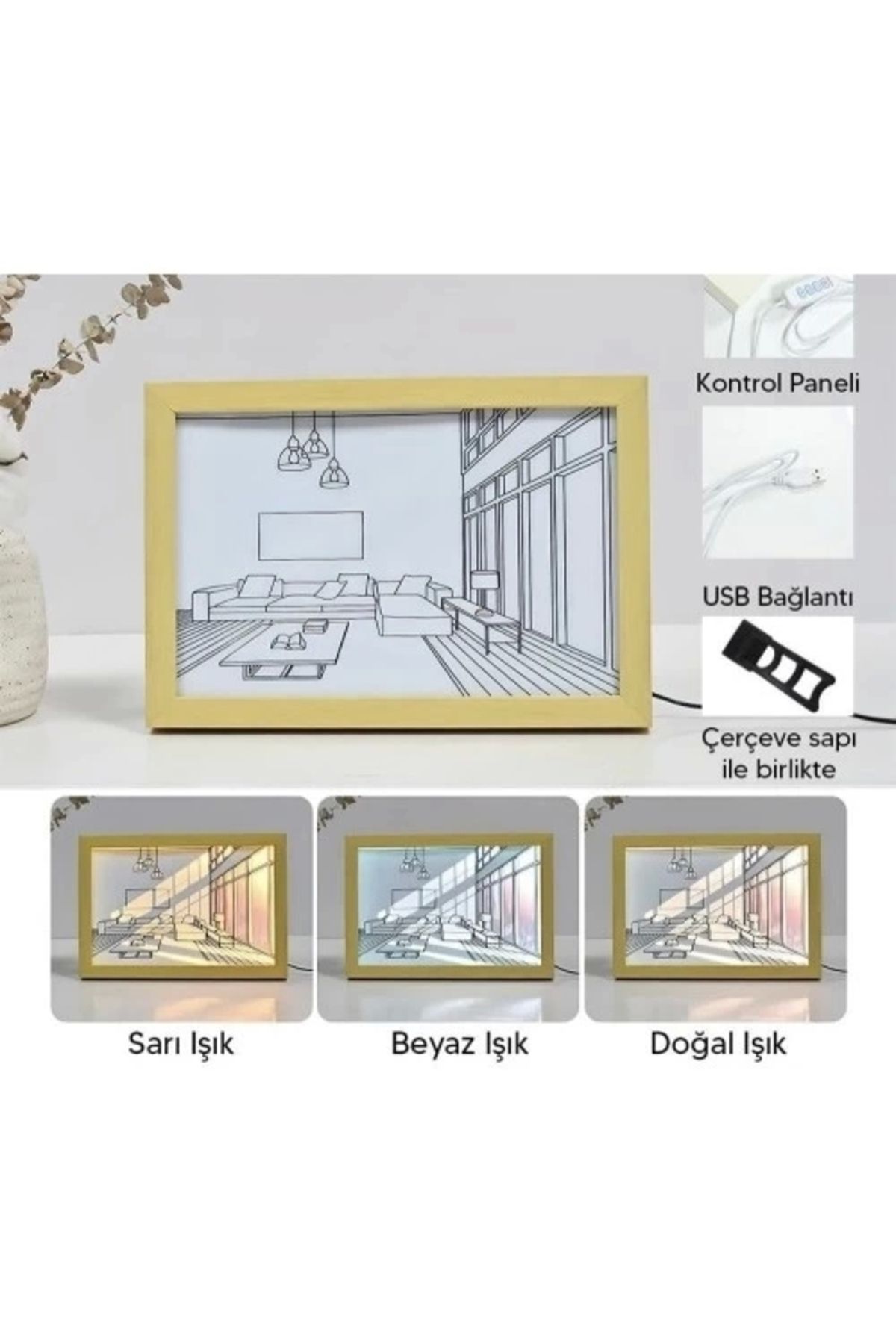 PRATİKOBA Işıklı Retro Tablo