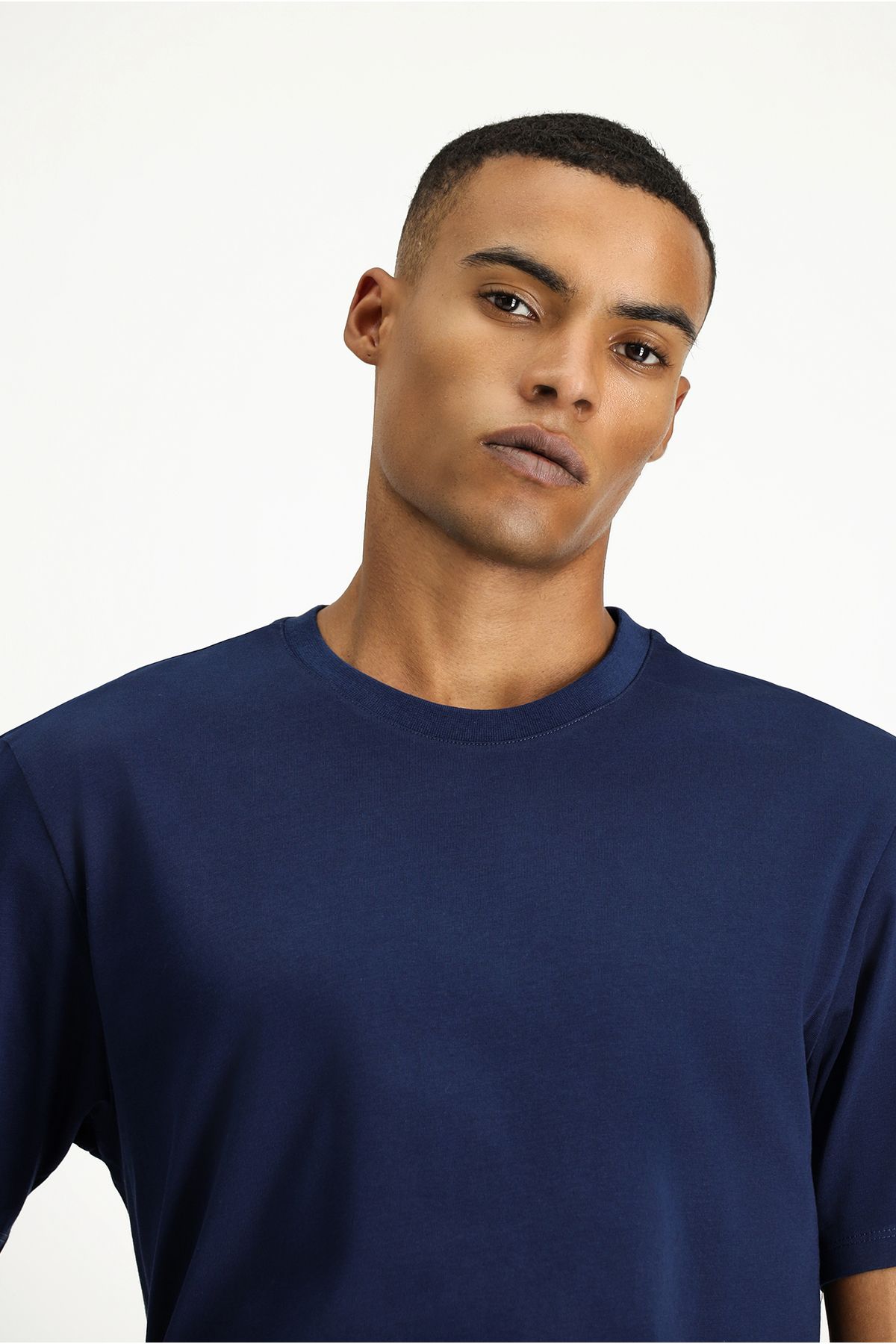 Kiğılı-Single Jersey Cotton Slim Fit Crew Neck T-Shirt 3