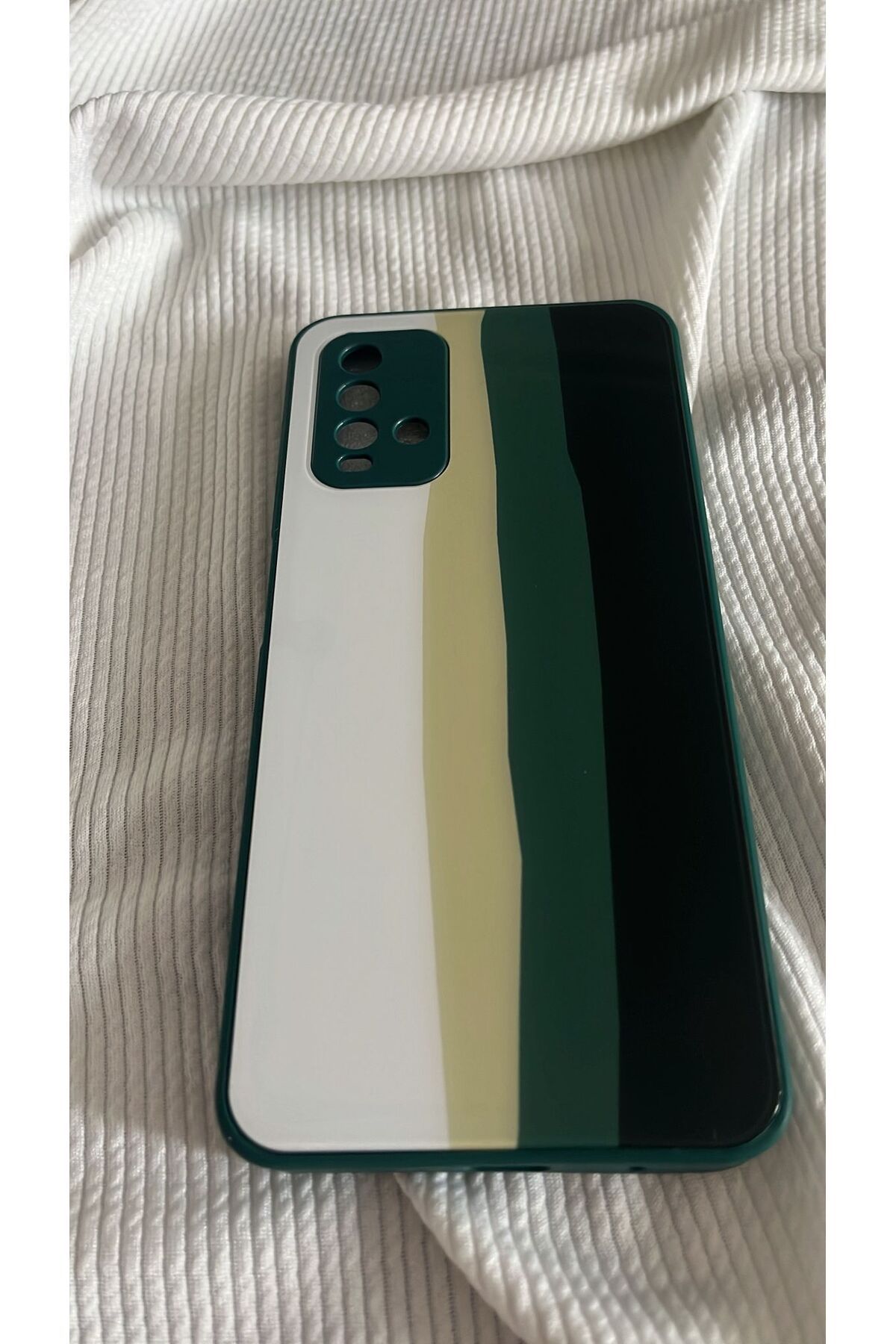 HÜMAA TEKNO REDMİ 9T ÇİZGİ DESENLİ ARKASI CAM