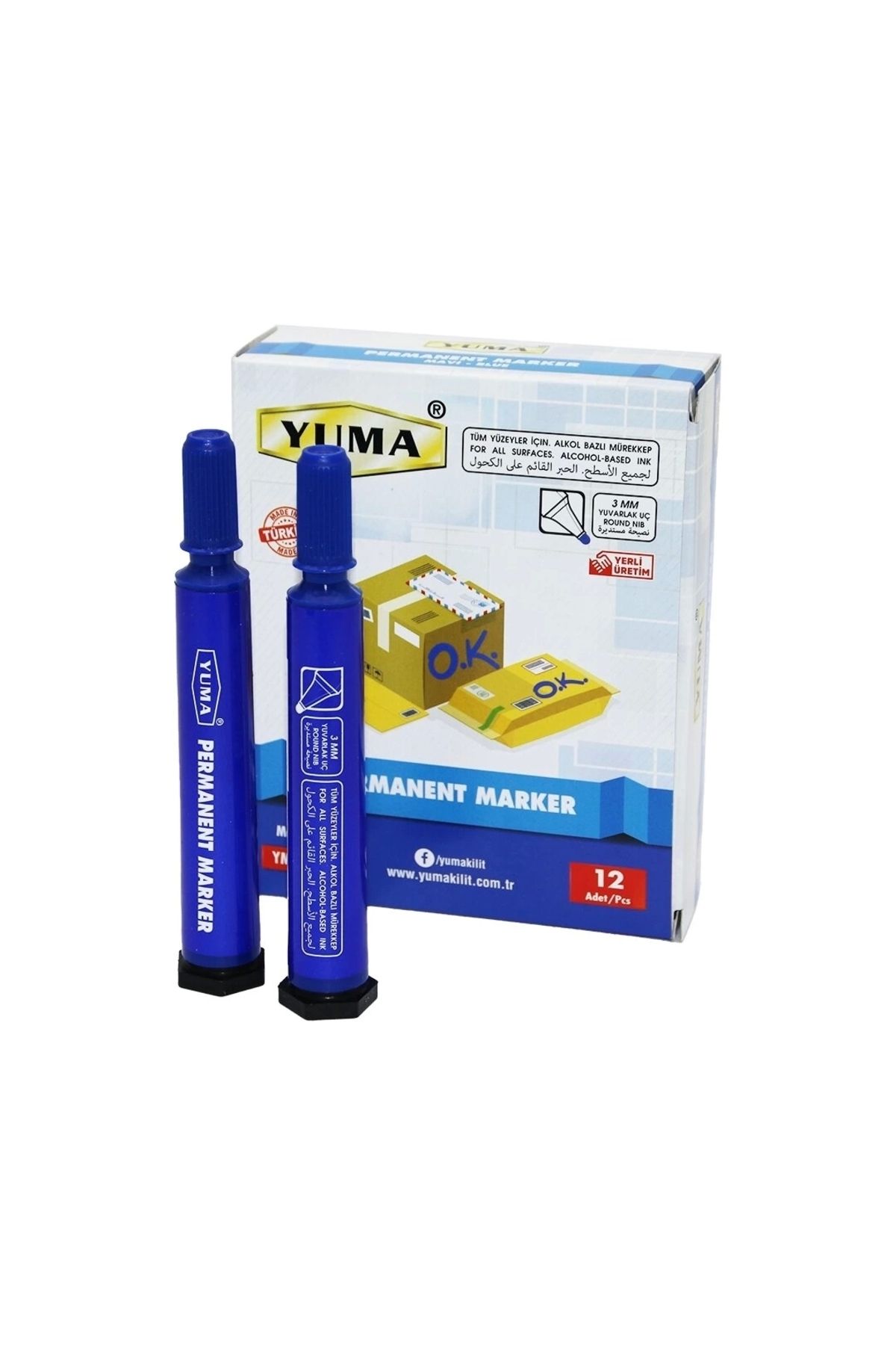 PRATİKOBA Yuma Ym-790m Mavi Koli Kalemi 12 Adet
