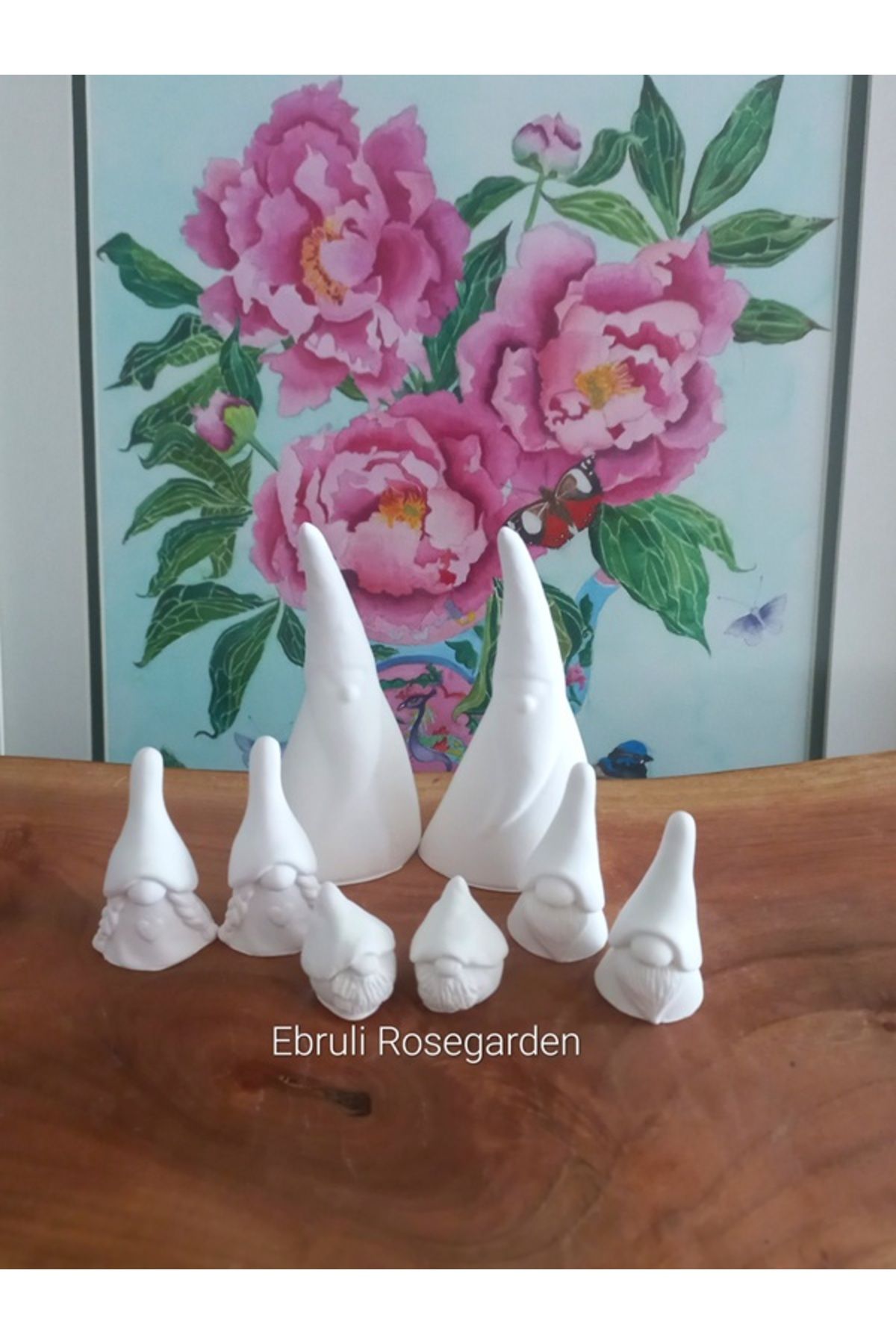 Ebruli Rosegarden 8 adet Sevimli Şans Cücesi Ev Dekor Hobi Boyama Seti