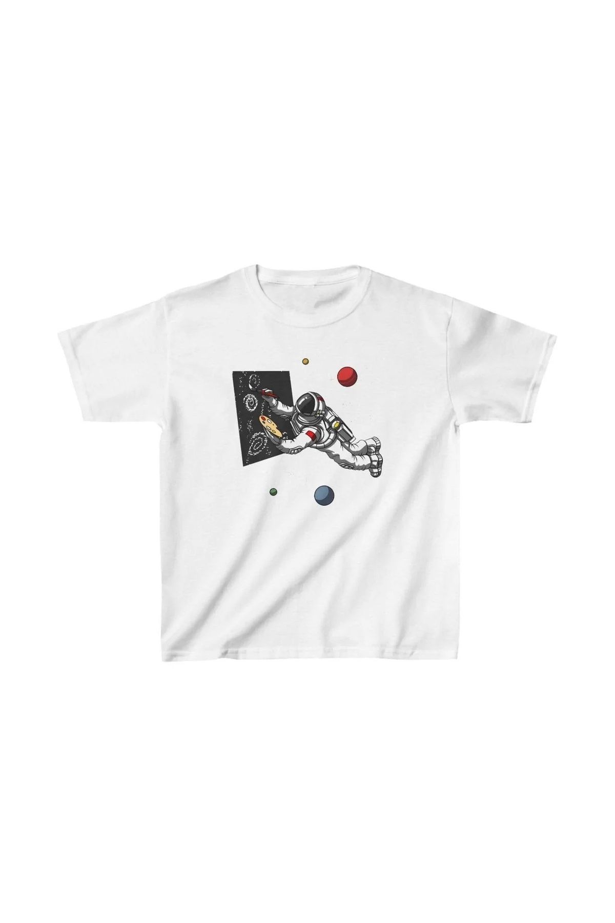 luz&pos Unisex Çocuk Baskılı T-Shirt - Beyaz
