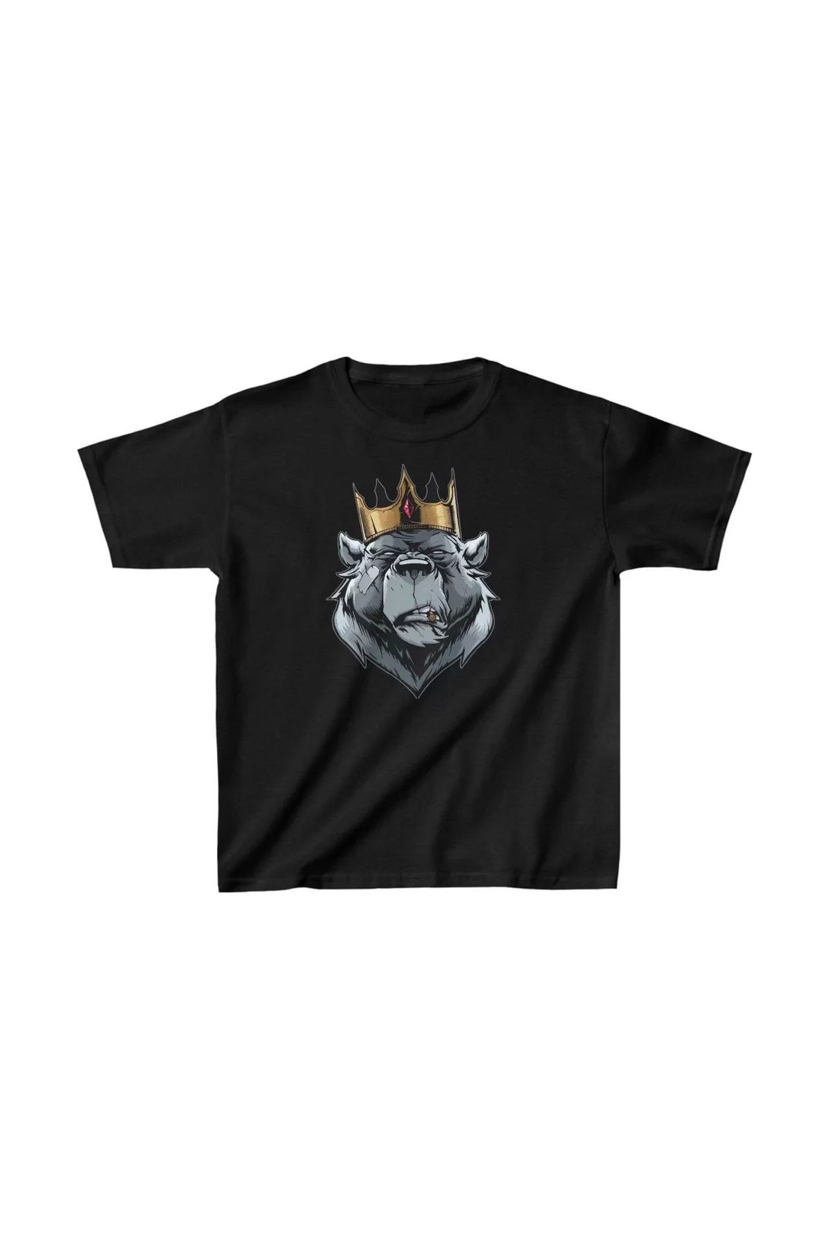 luz&pos Unisex Çocuk Baskılı T-Shirt - Siyah