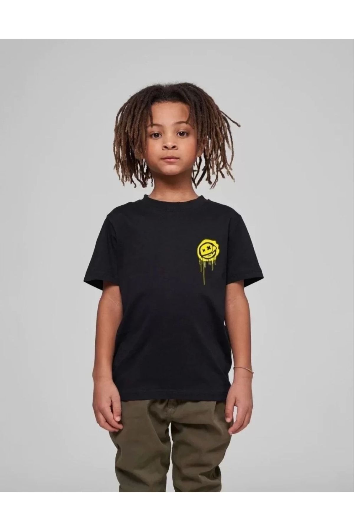 luz&pos Çocuk Unisex Baskılı T-Shirt - Siyah