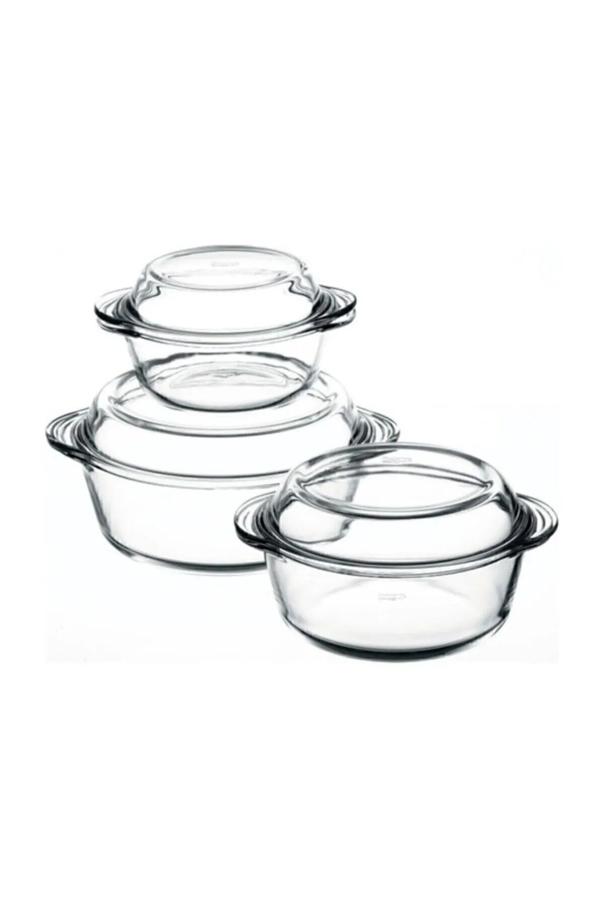 Paşabahçe-Pashbahçe 3" Pyrex with Lid (large Size Pot Set) 3