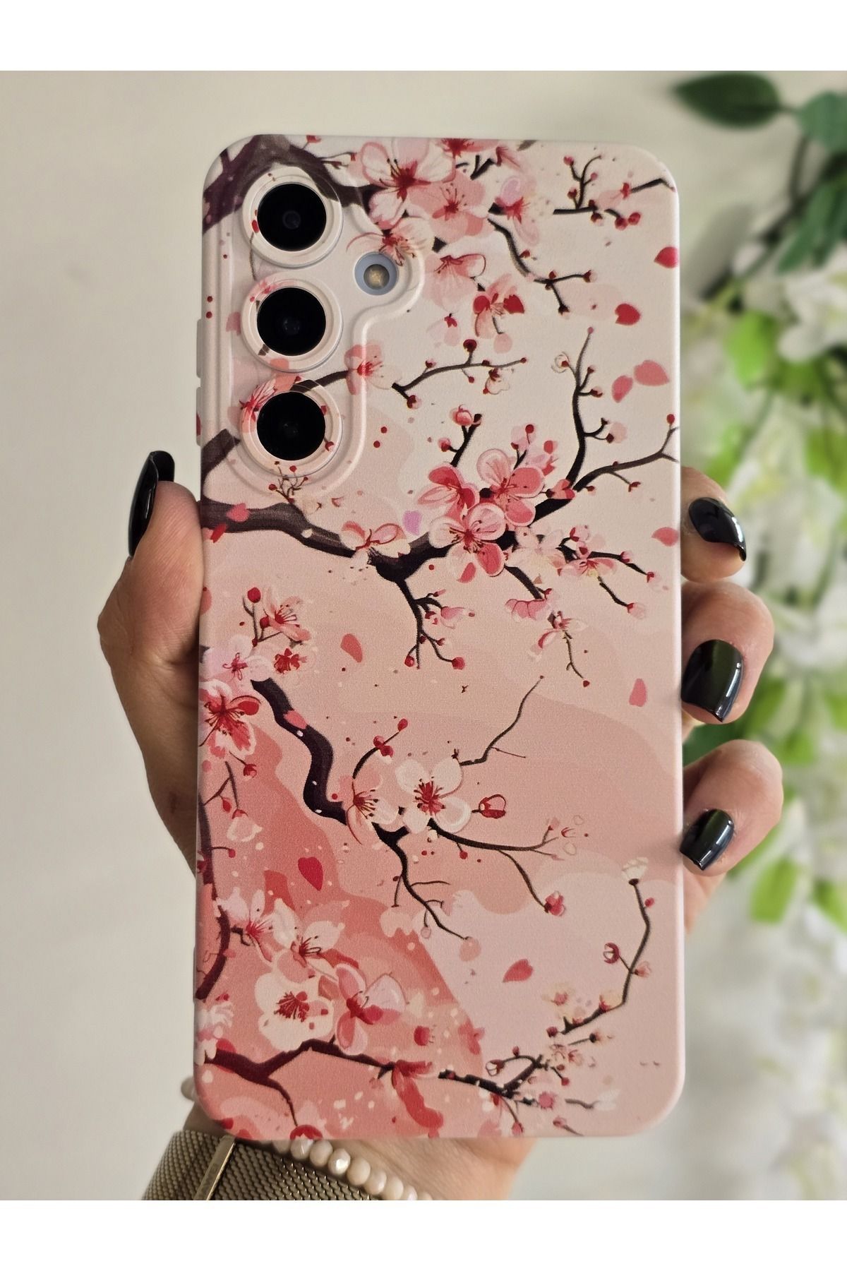 Magic Ring Samsung Galaxy A05S Uyumlu Sanatsal Çiçekler Desenli Şeffaf Telefon Kılıfı