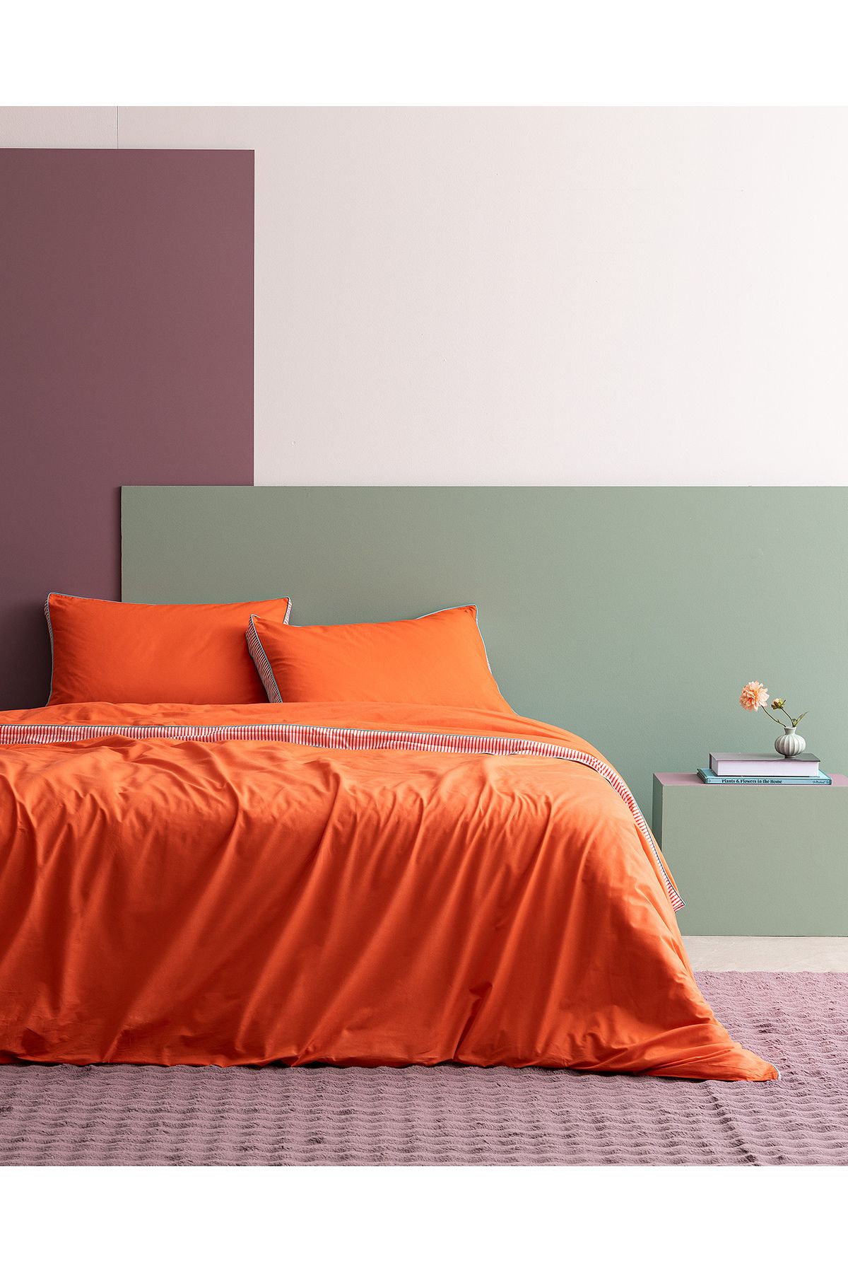 Madame Coco Allure King Size %100 Pamuk Nevresim Takımı - Turuncu