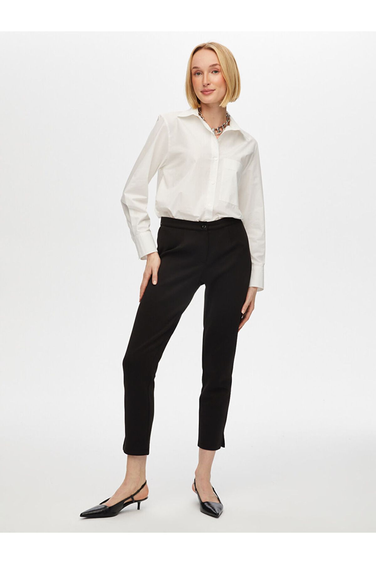 Faik Sönmez Kadın Slim Fit Örme Pantolon 25YB00053-1