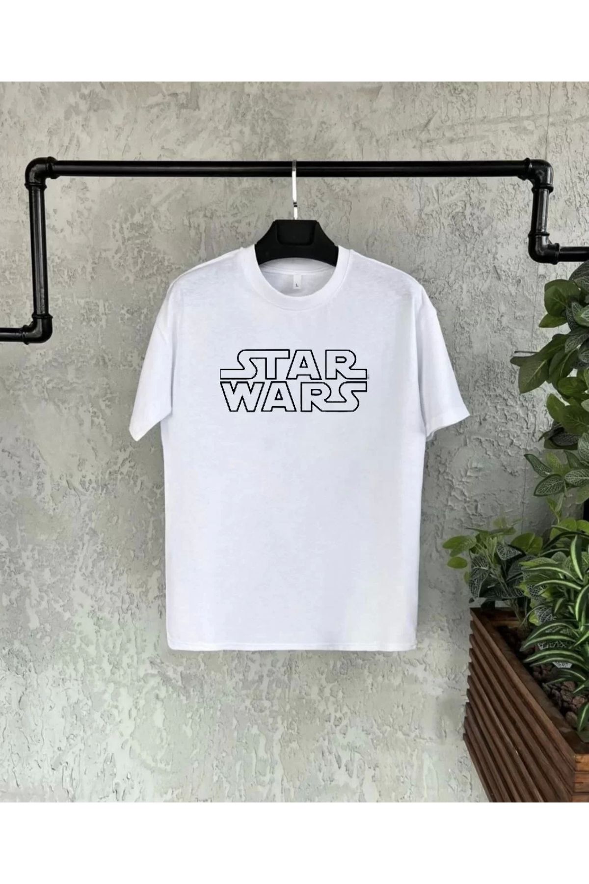 luz&pos Unisex Bisiklet Yaka Kısa Kol Baskılı T-Shirt - Beyaz