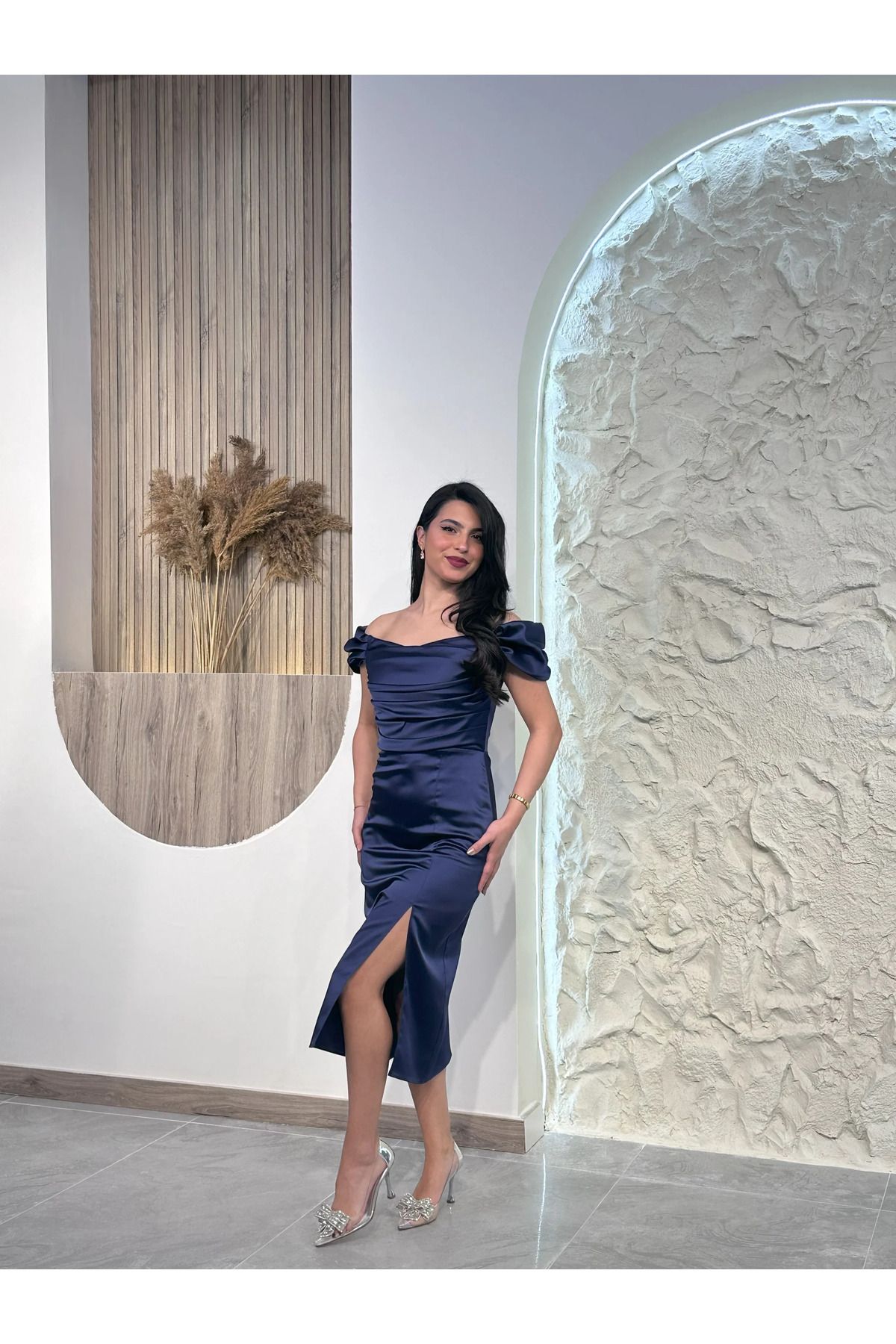Kyra Studios Lacivert 5055 Abiye Elbise