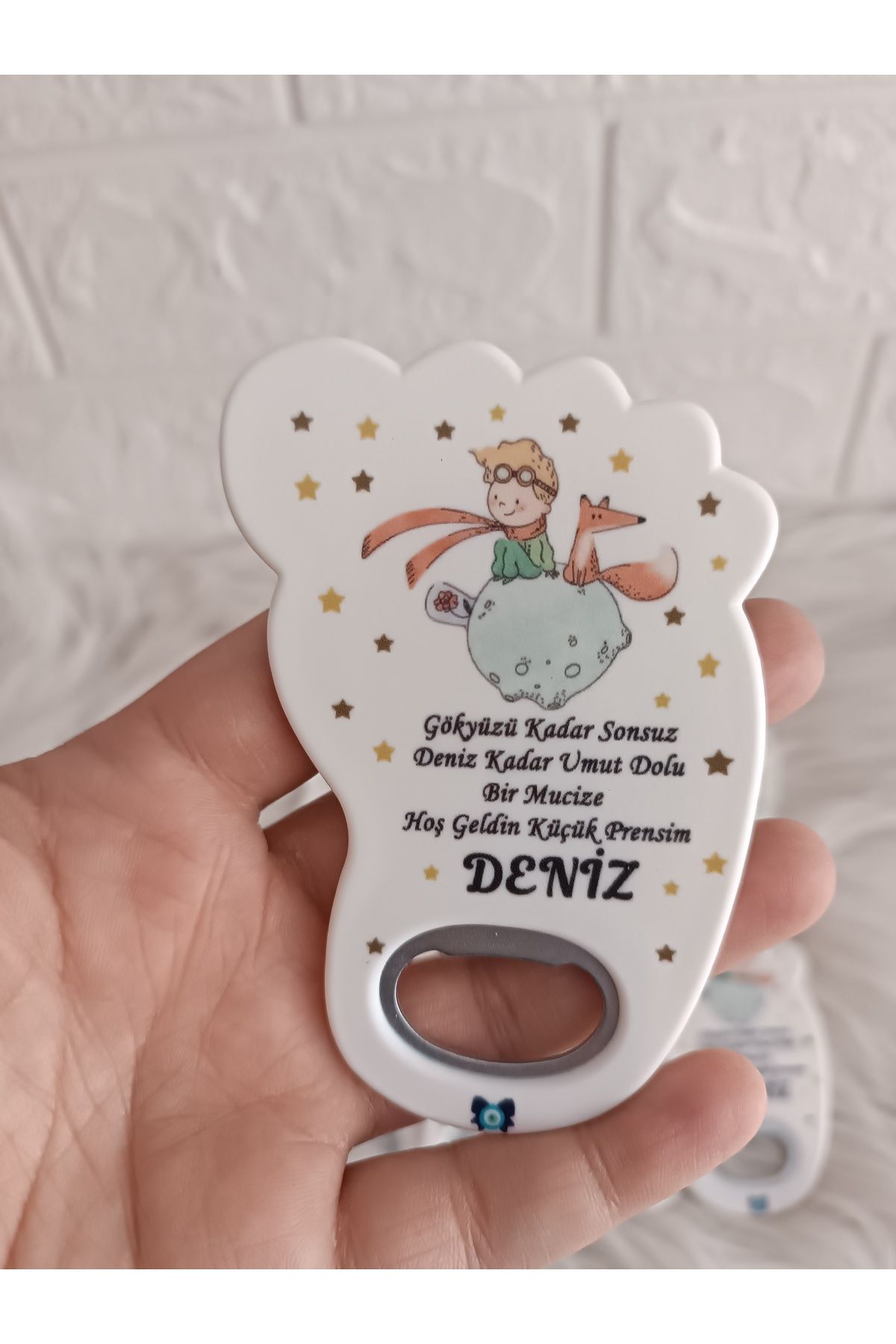 doğrukan 25 adet küçük prensli ayak şeklinde açacak magnet yenidoğan doğum günü mevlüt hediyelikleri