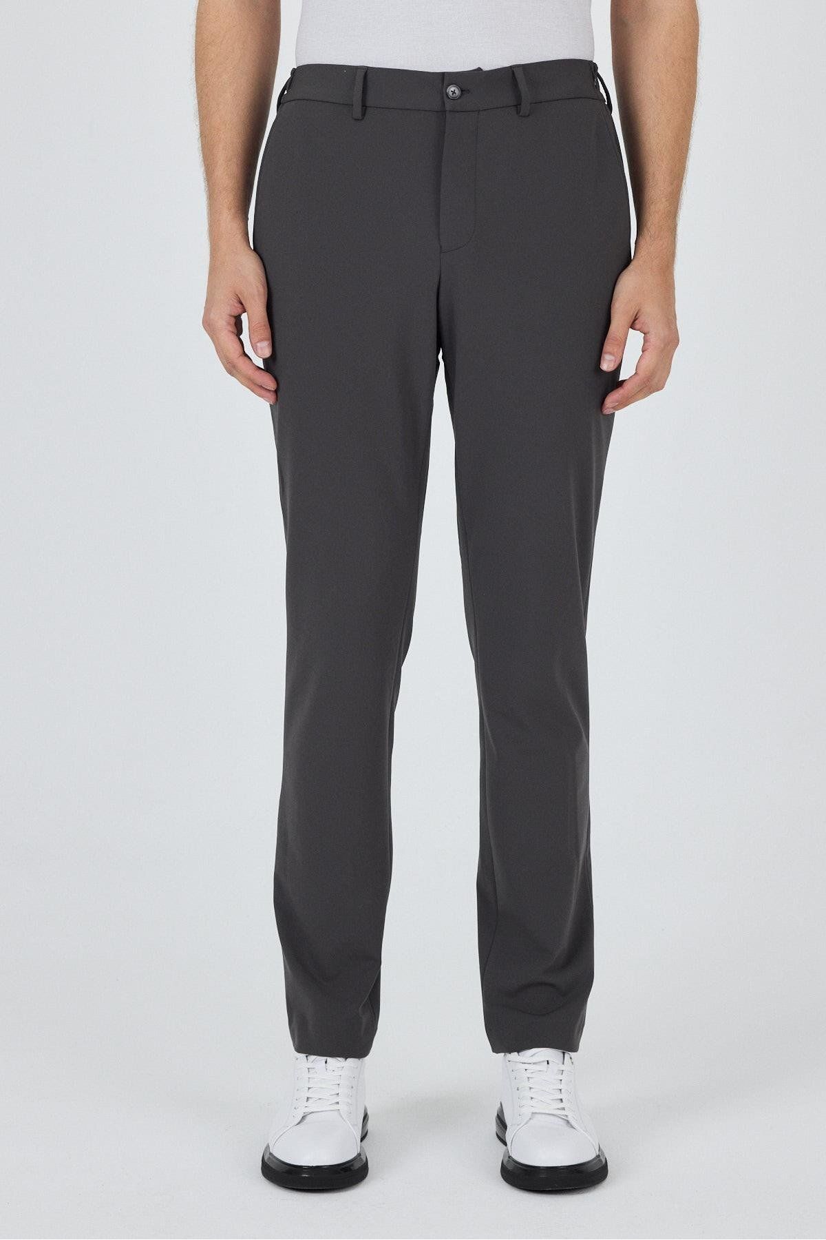 İmza Koyu Antrasit Esnek Yandan Cepli Casual Slim Fit Jogger Pantolon 1003250162