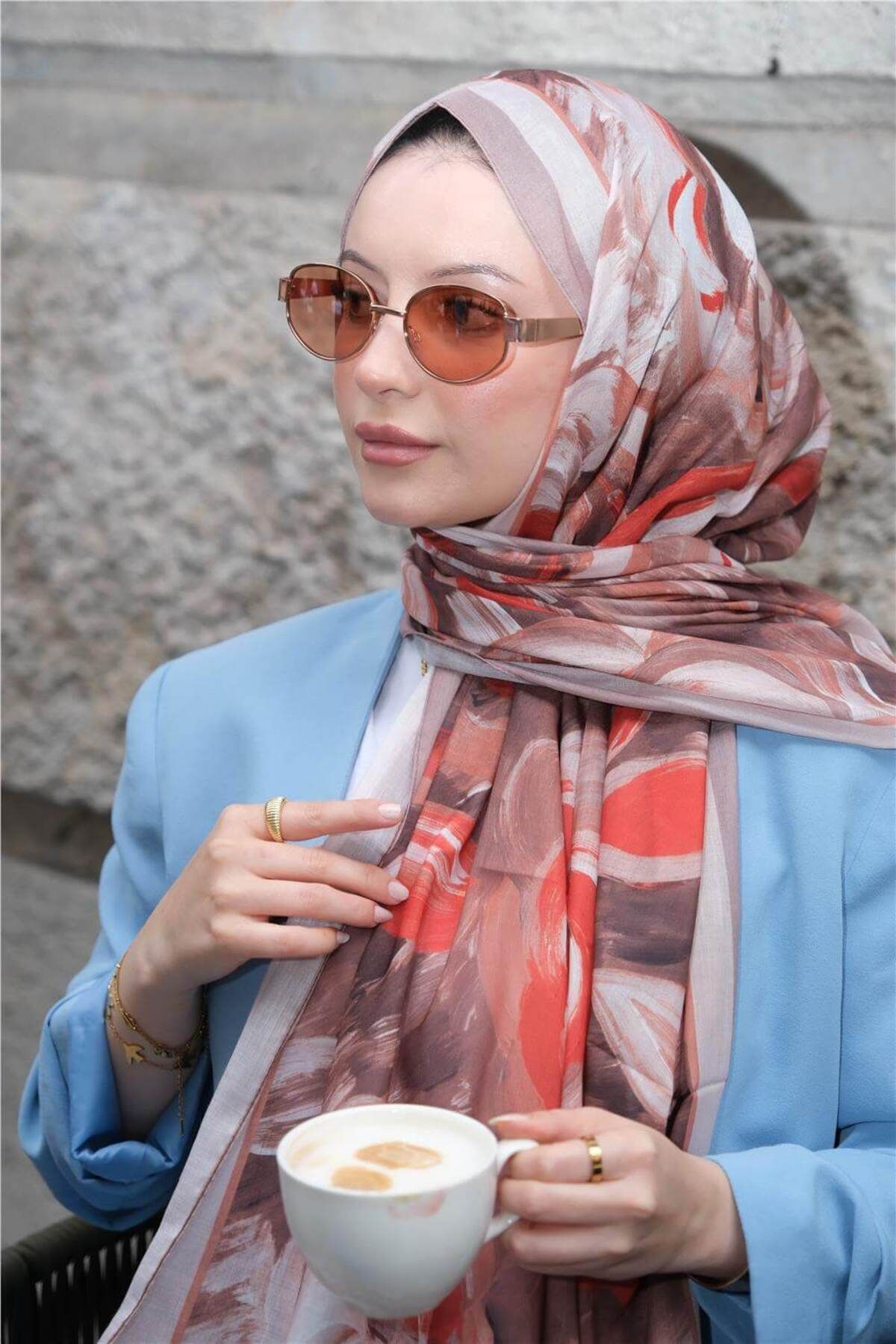 Baştacı BAŞTACI SOFT BATİK 0343 PUDRA ŞAL
