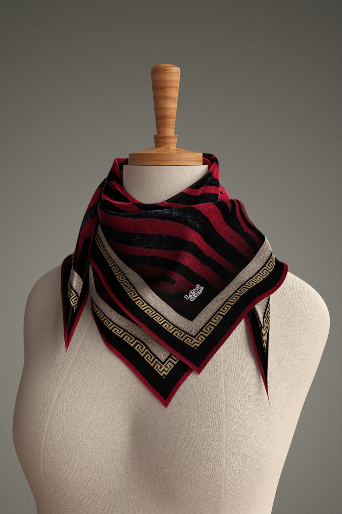 Levidor-Zebra Pattern Sparkling Crystal Scarf 3