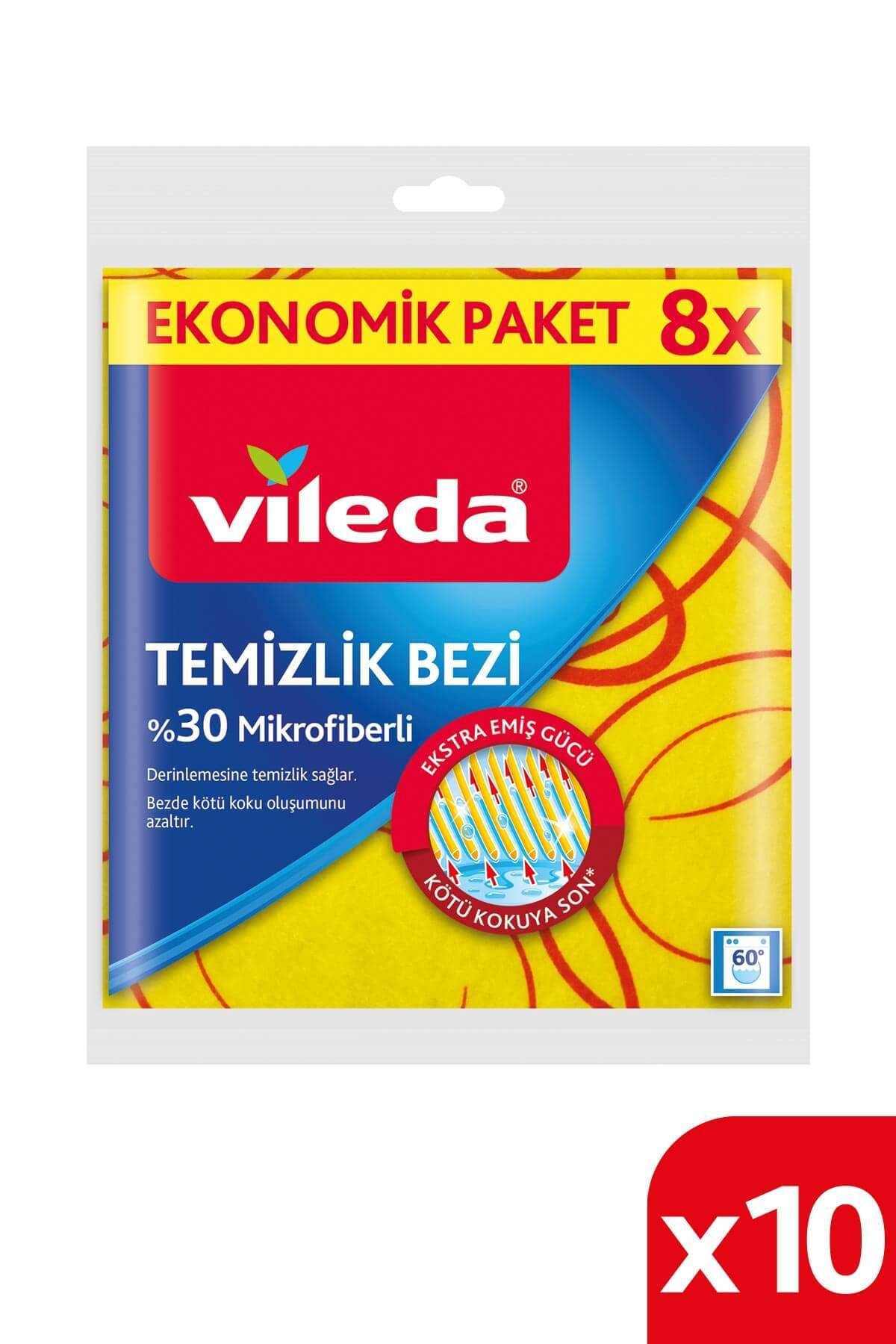 Vileda-10 Pack of 8 30% Microfiber Kitchen Cloths 1