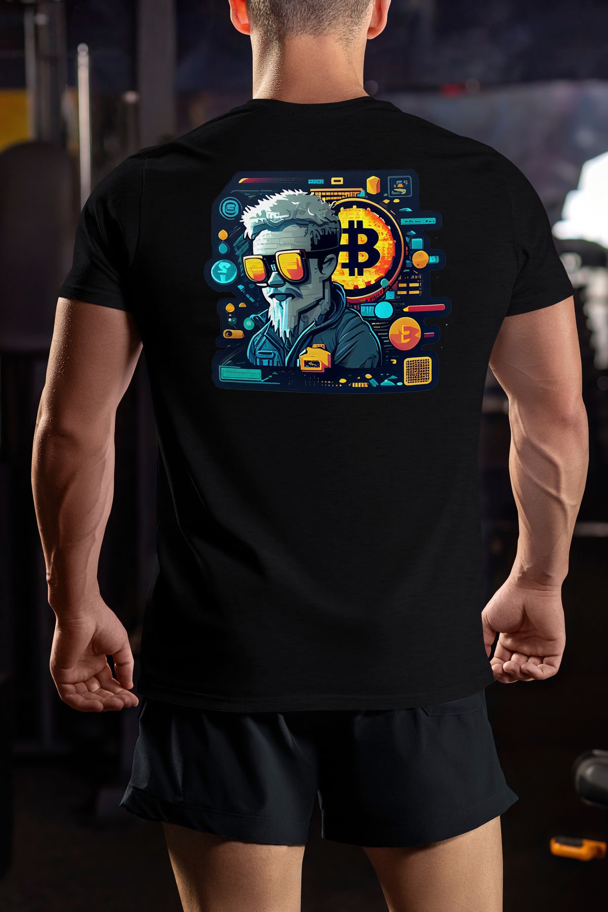 StoryGift Romania-Tricou bărbătesc Hacker cu ochelari Bitcoin, simbol Bitcoin, monedă virtuală, criptomonedă, dragoste Stg 2