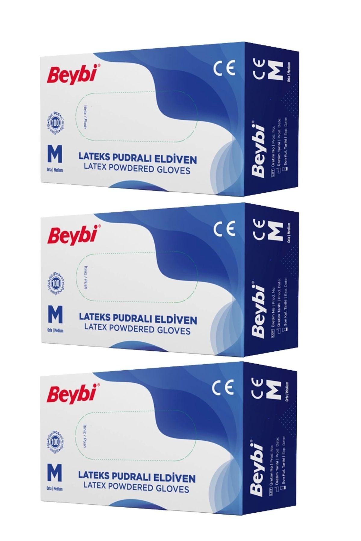 P Parla Lateks Pudralı Eldiven 100'lük 3 Kutu M Beden