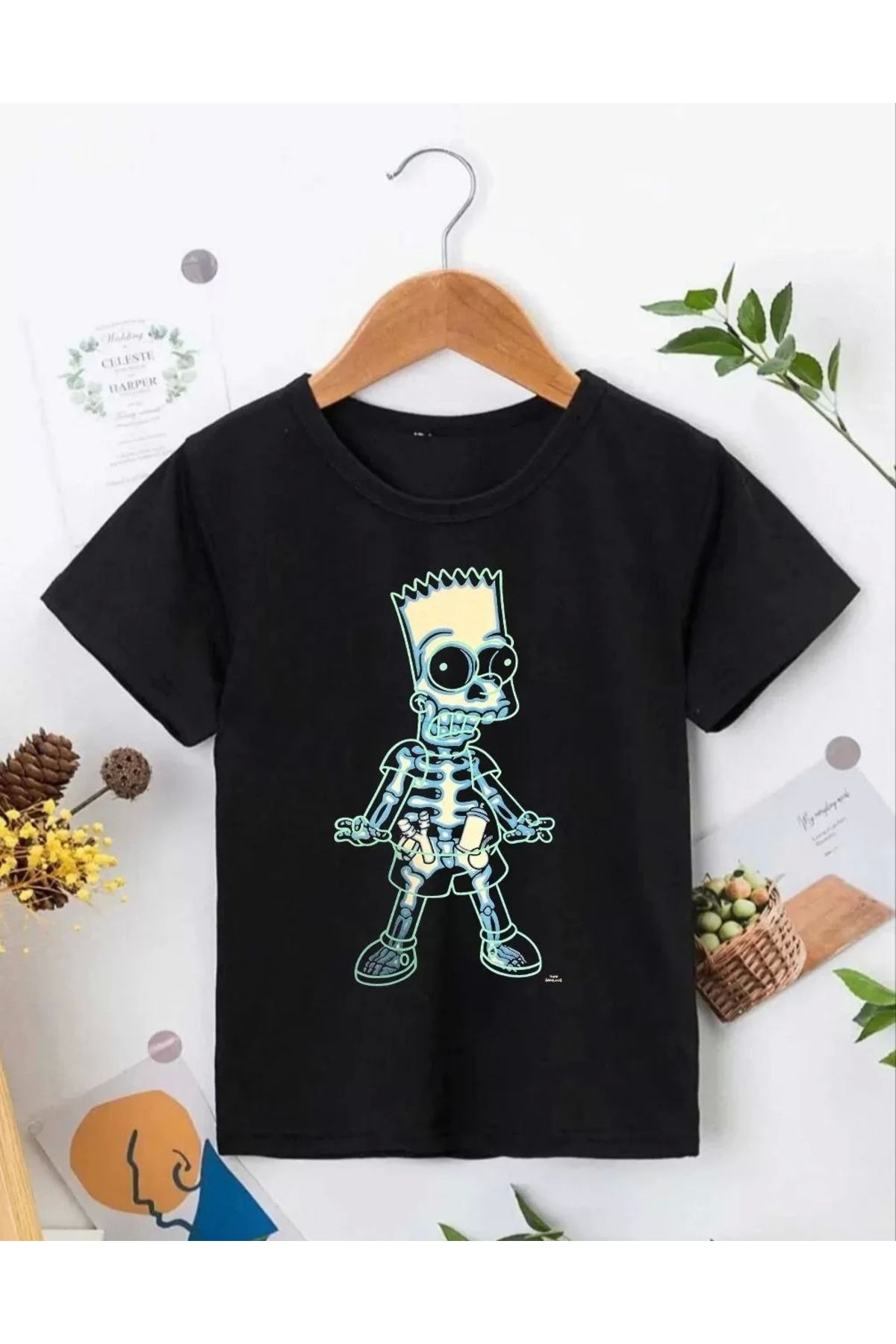 luz&pos Bisiklet Yaka Kısa Kol Çocuk Baskılı T-Shirt - Siyah