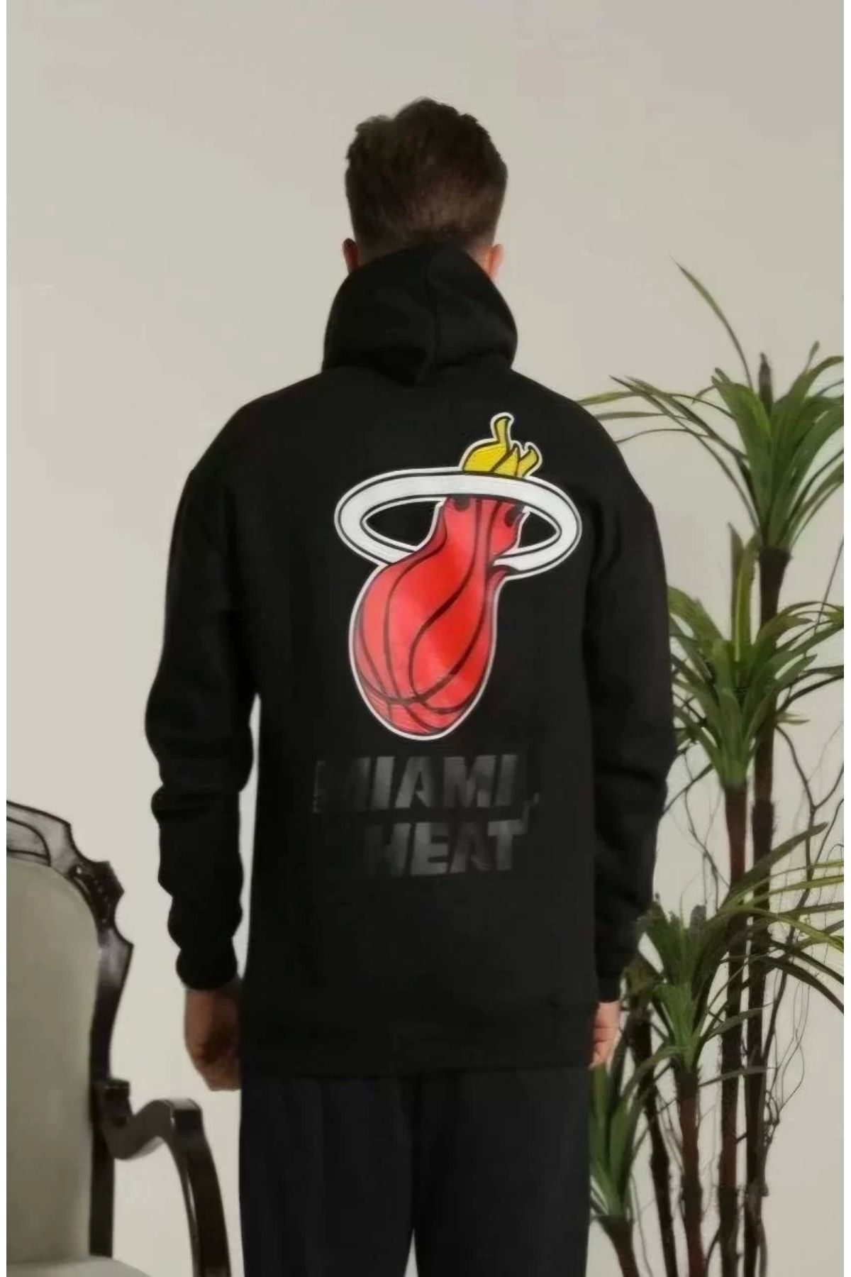 luz&pos Unisex Kapşonlu Baskılı Sweetshirt - Siyah