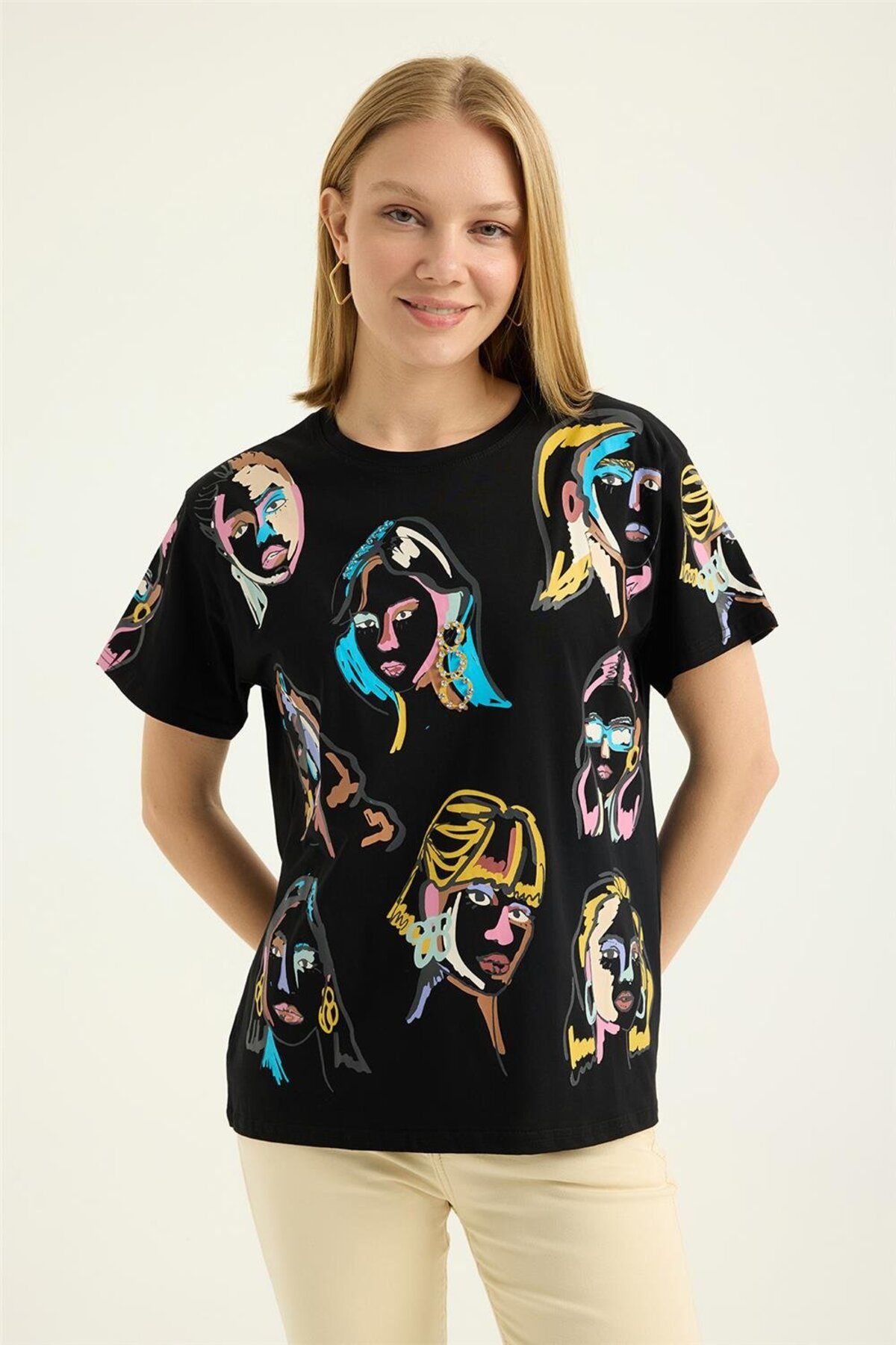 HomeStore Kadın Baskılı Yuv Tshirt