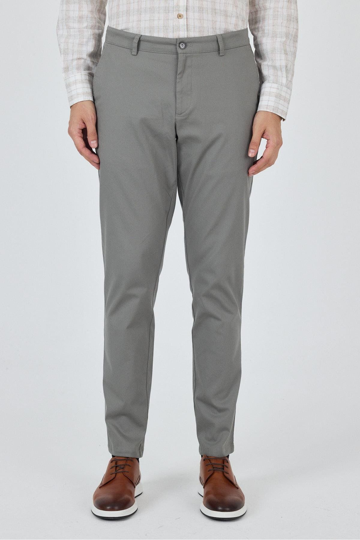 İmza Füme Gabardin Yan Cep Düz Paça Comfort Fit Pamuklu Casual Chino Pantolon 1003250121