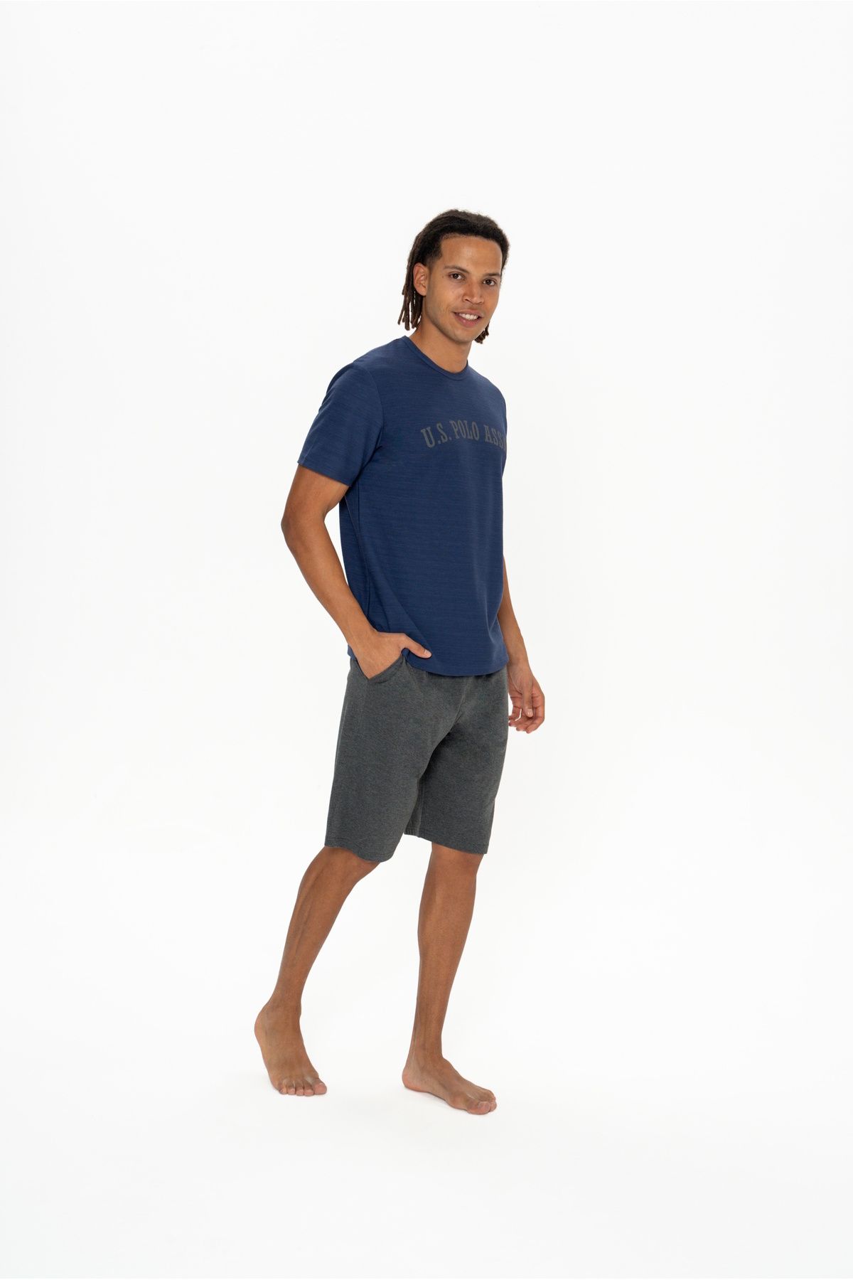 U.S. Polo Assn. U.S. Polo Assn. Erkek Lacivert Yuvarlak Yaka Ev Giyim - TLAYE18S88A6I