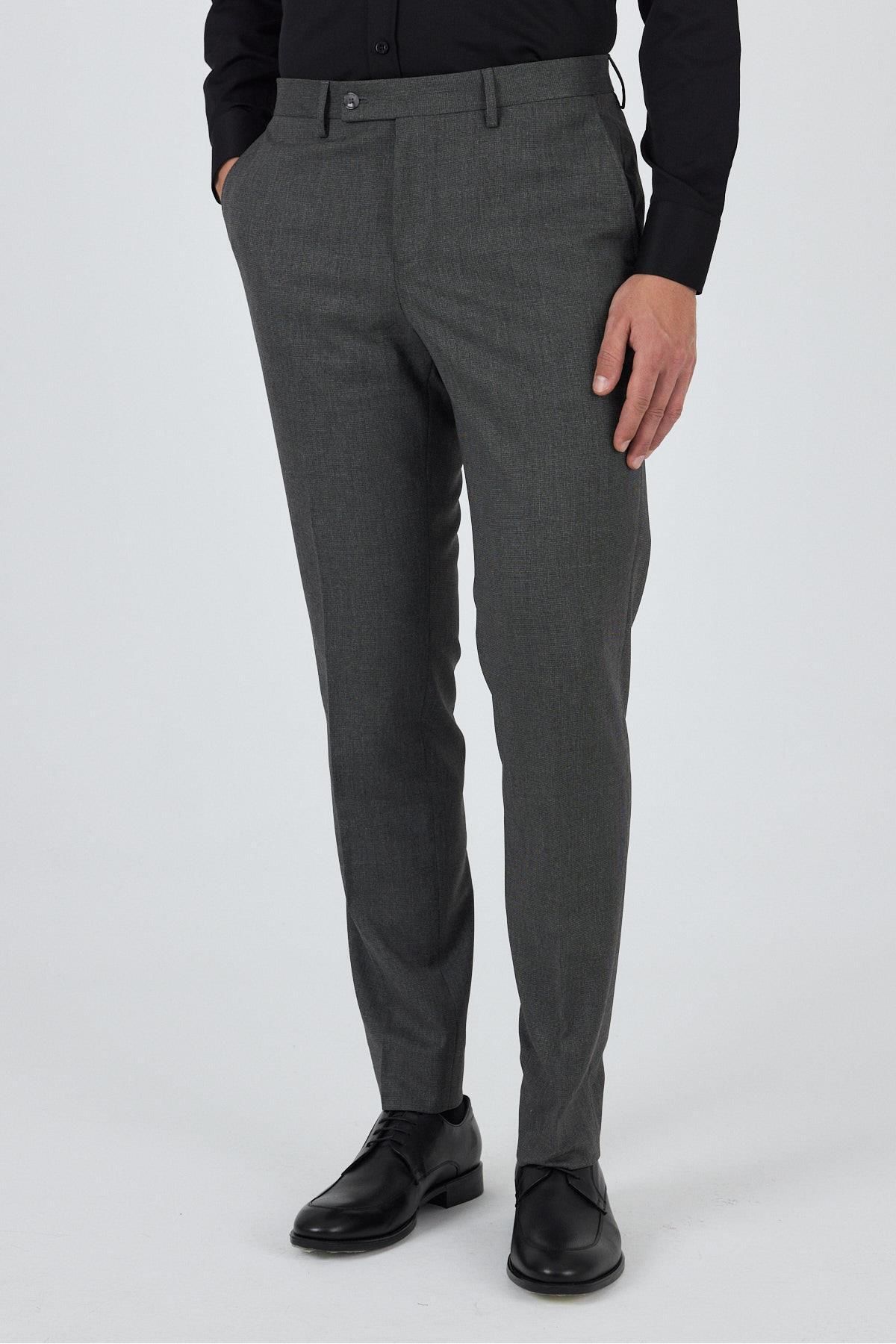 İmza Füme Esnek Yandan Cepli Comfort Fit Classic Pantolon 1003250155