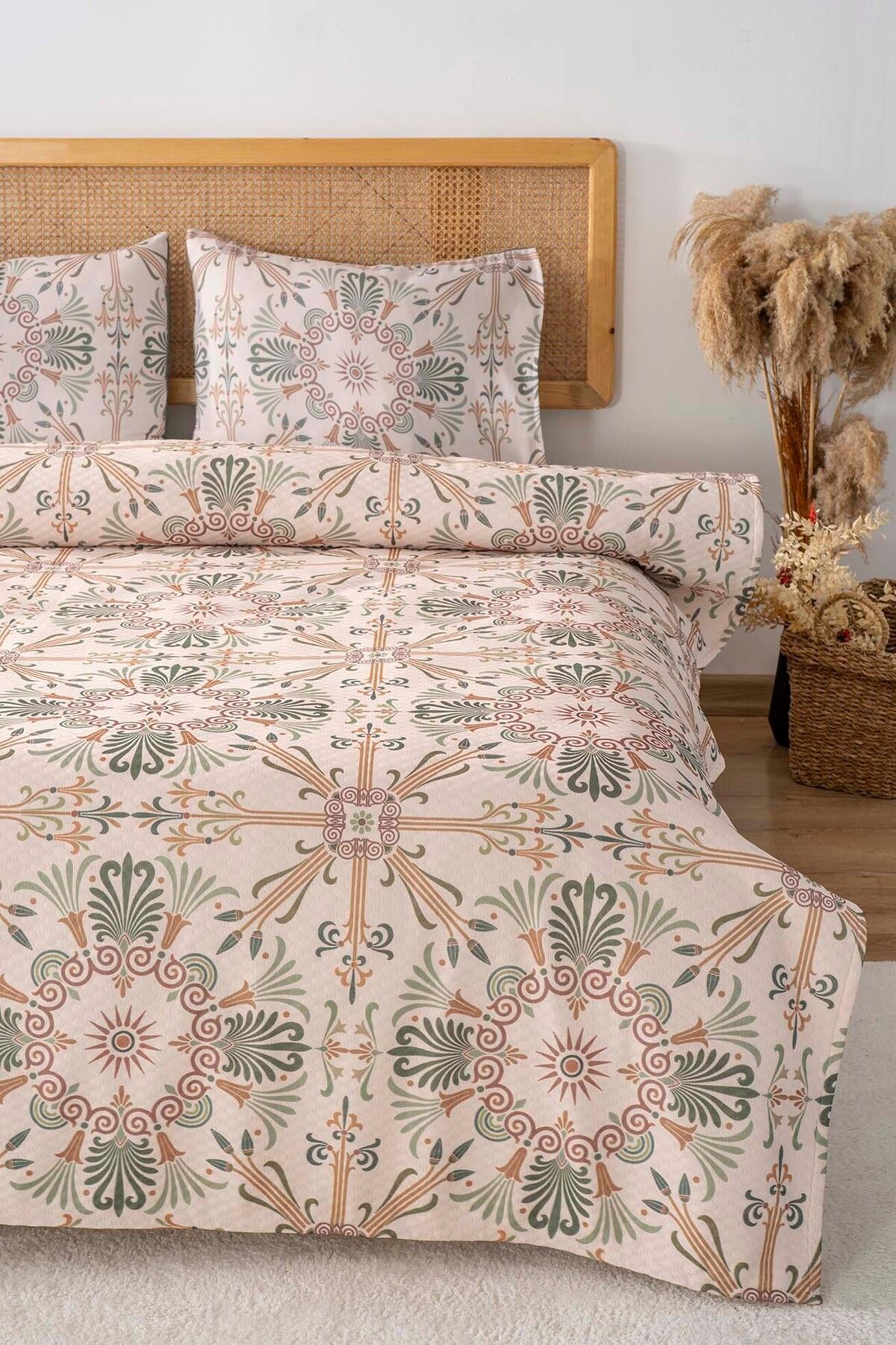 Riva Etnik Saray Çift Kişilik Baskılı Pike 200 x 220 cm