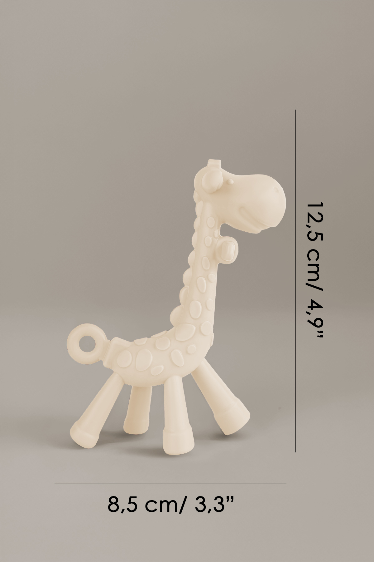 Meleni Baby 3'lü Silikon Diş Kaşıyıcı Set - Kaktüs Zürafa Figürlü Diş Kaşıyıcı Bebek Diş Kaşıma Emziği Bej fotoğrafı 6 (önizleme)