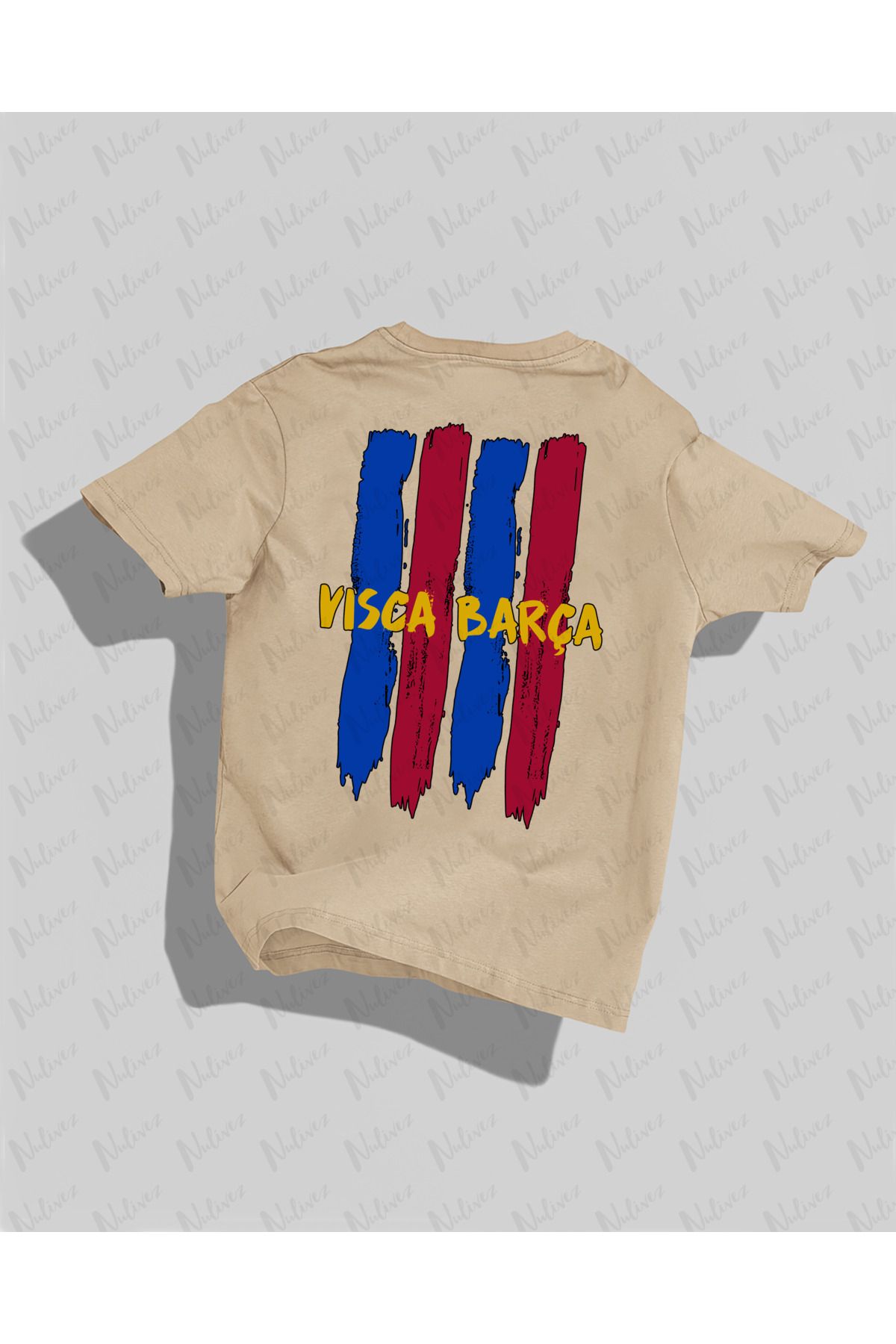 Nulivez Barcelona Tasarımı Baskılı Yüksek Kalite Kompakt Unisex Oversize T-Shirt