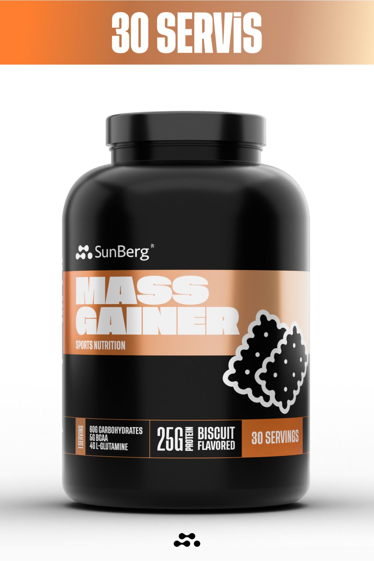SunBerg Mass Gainer l Bisküvi 3000 g - 30 Servis