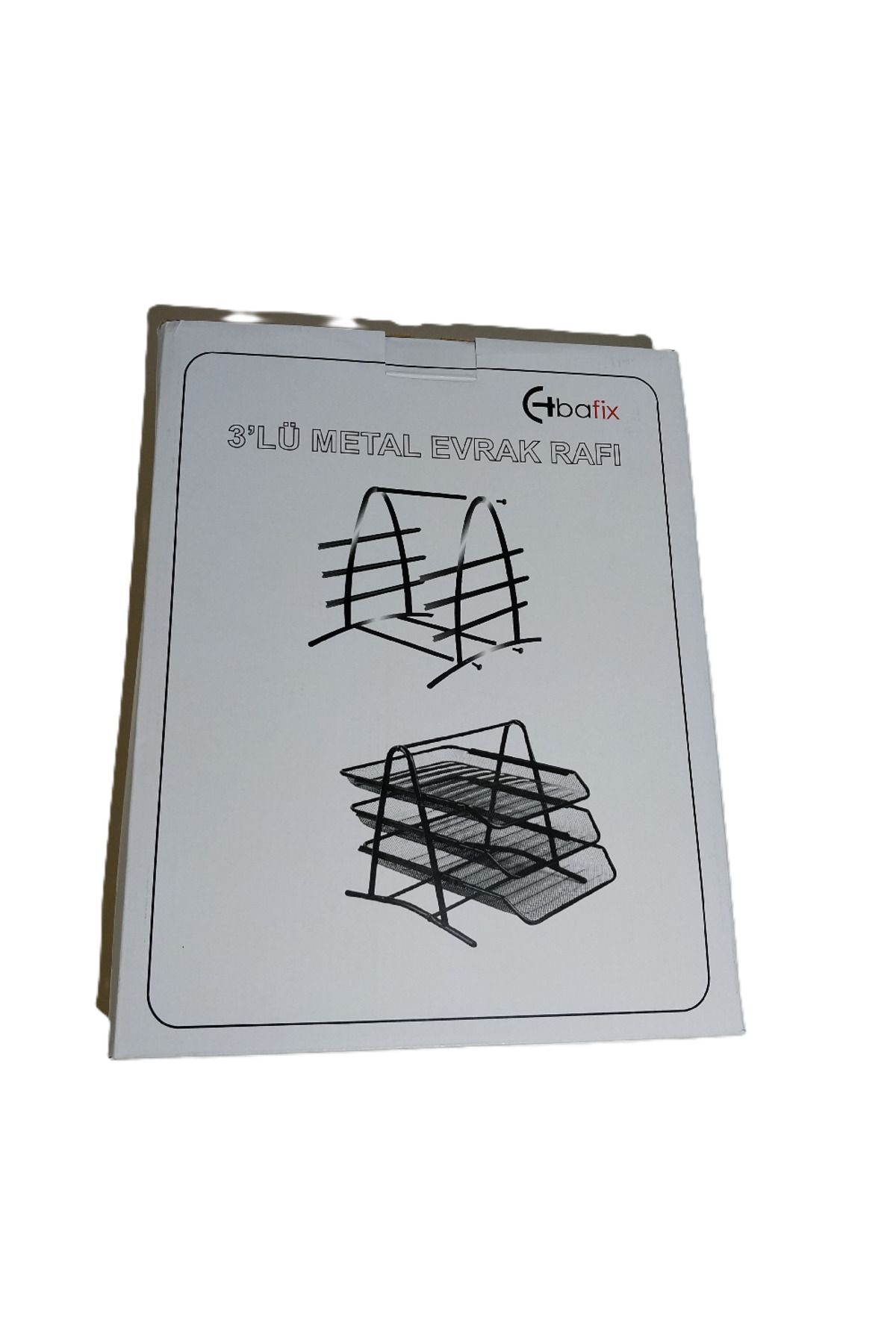Bafix Evrak Rafı Metal Perforeli 3 Katlı Siyah Bfx-Mer9205S
