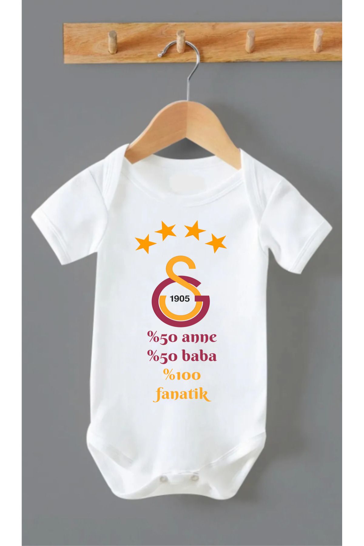 Outdoor One Organik %100 Pamuk %50 Anne %50 Baba Sarı Kırmzı Bebek Body Badi Çıtçıtlı Zıbın