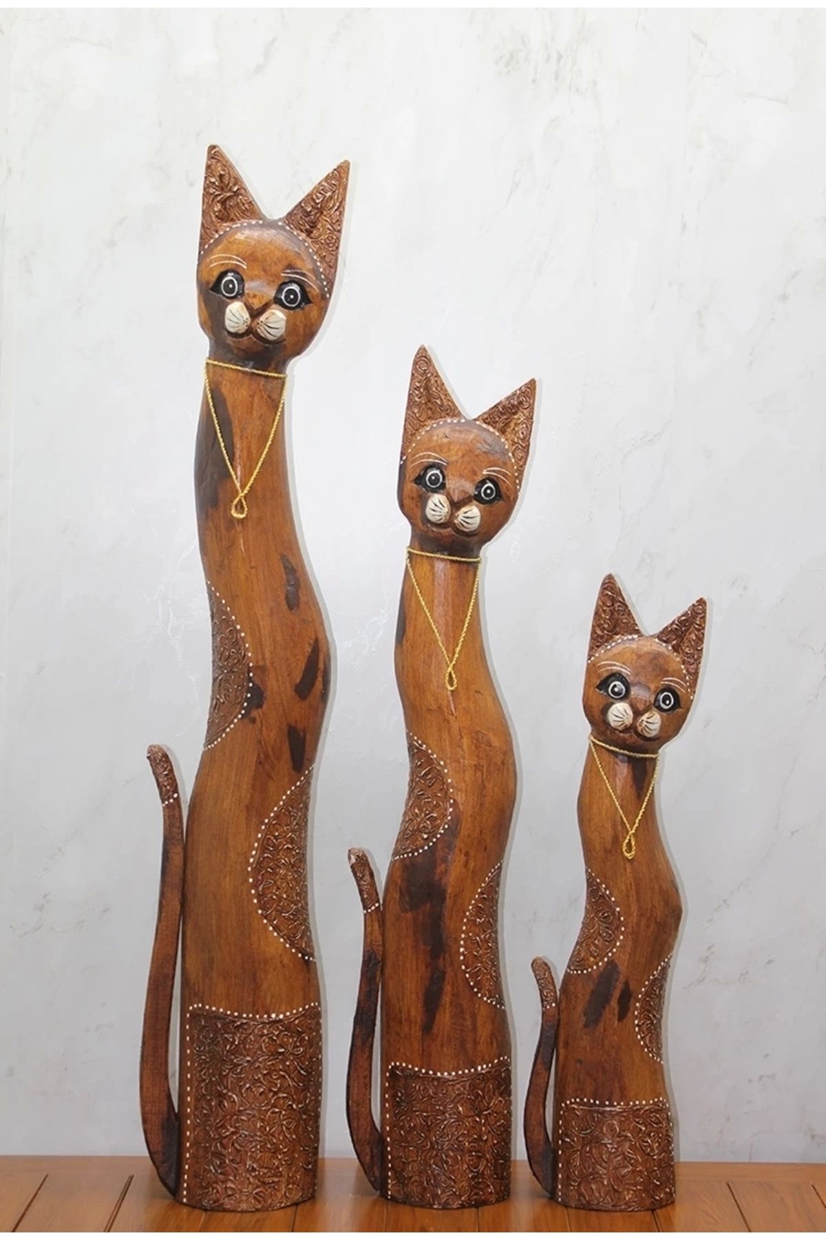 PRATİKOBA Ahşap 3'lü Kedi Seti 1 Metre. Trendy:2