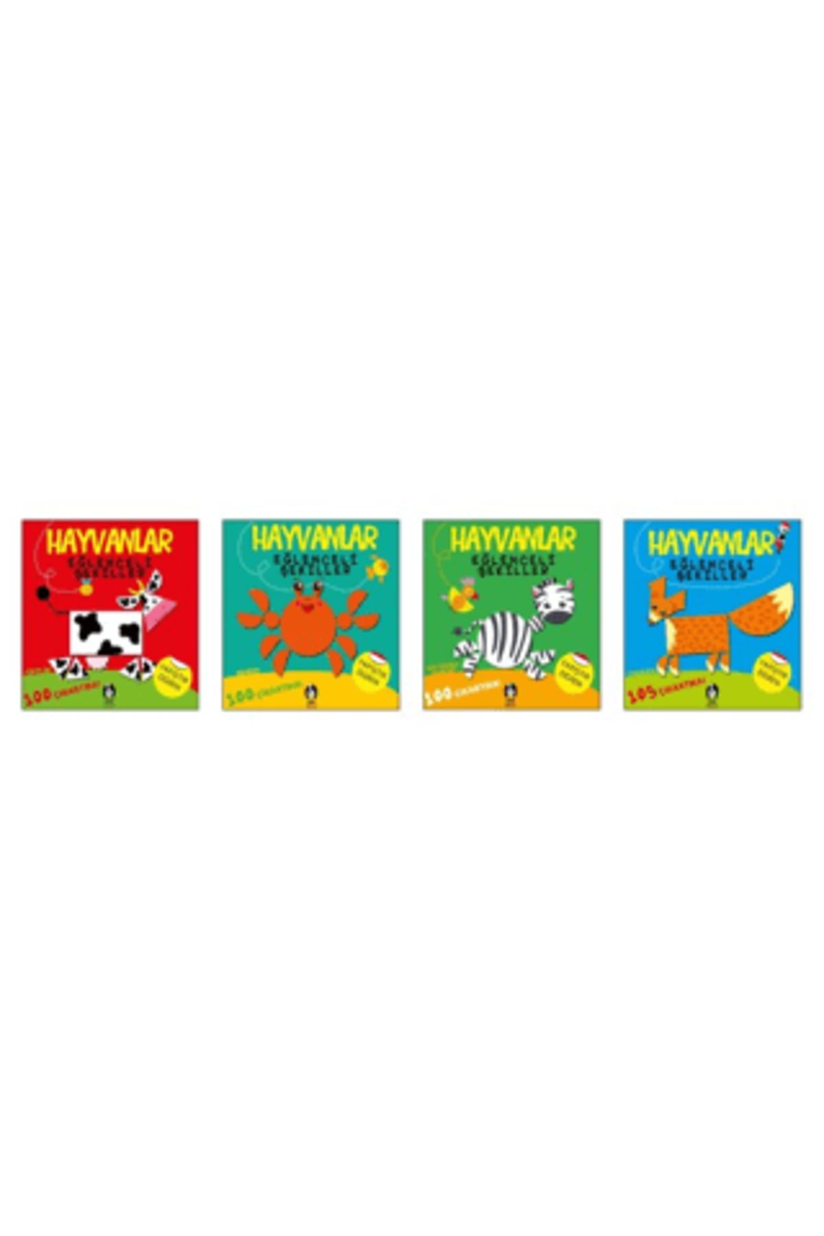 Çakıl Yayınları Hayvanlar Eğlenceli Şekiller 4 Kitaplık Set