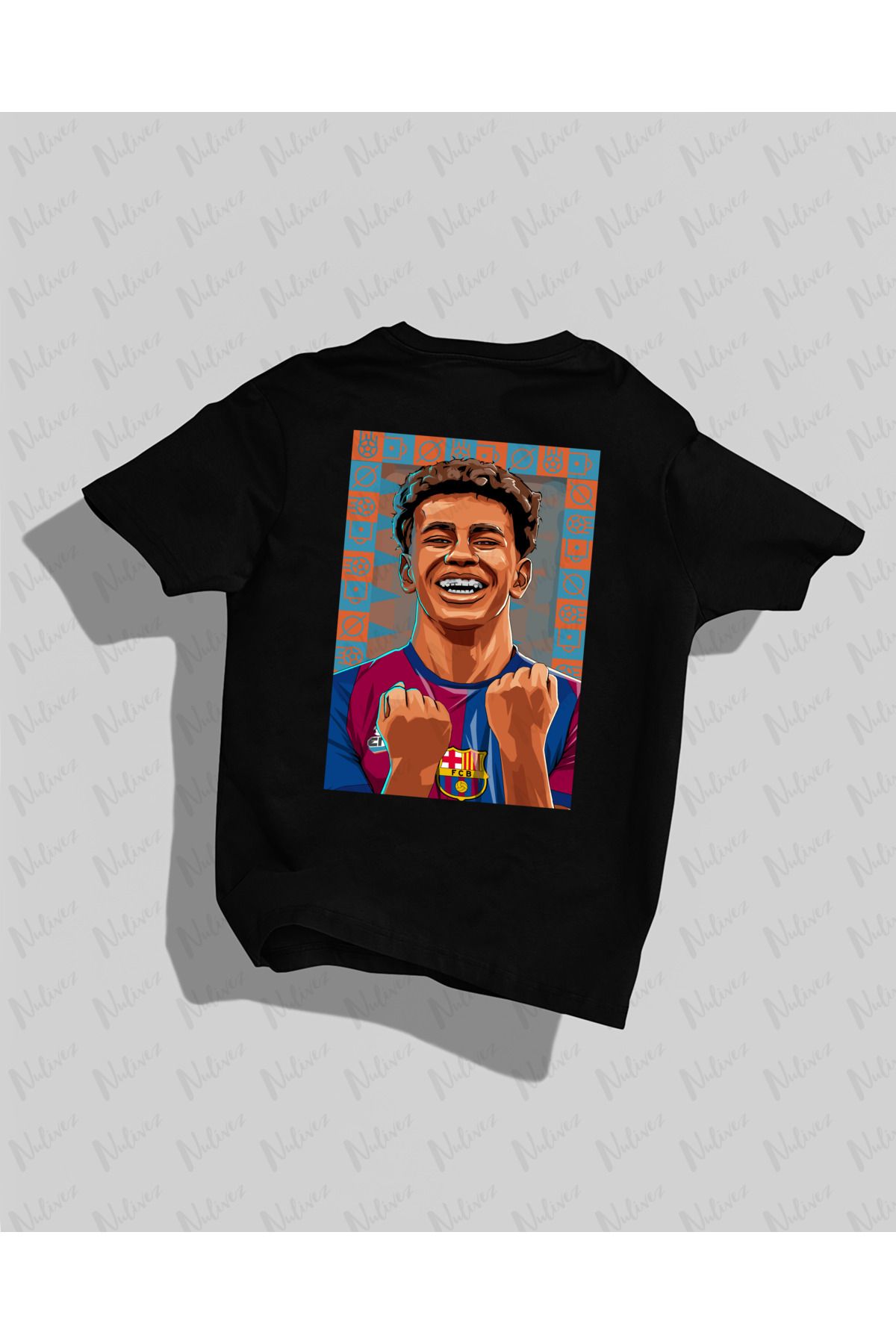 Nulivez Barcelona Tasarımı Baskılı Yüksek Kalite Kompakt Unisex Oversize T-Shirt