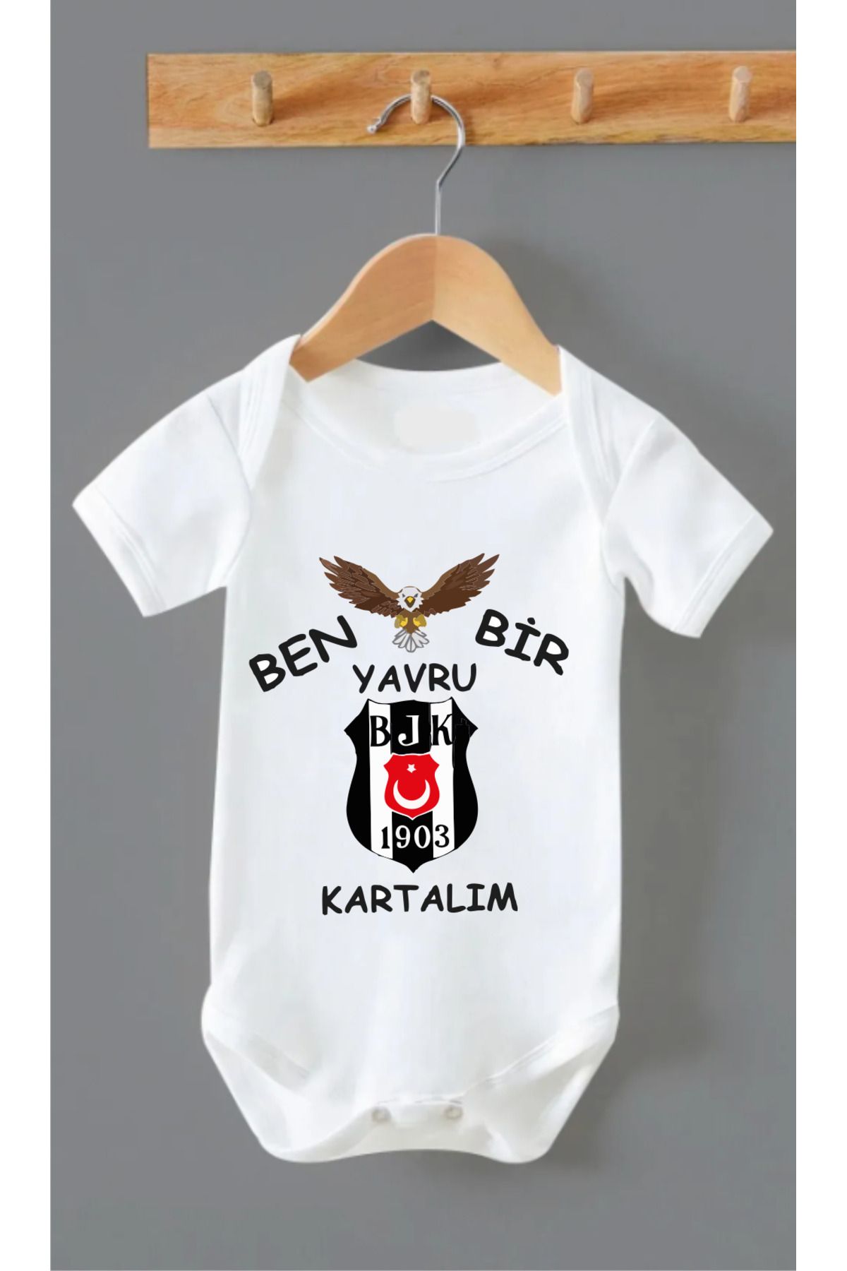 Outdoor One ORGANİK %100 PAMUKLU YAVRU K BASKILI Bebek Body